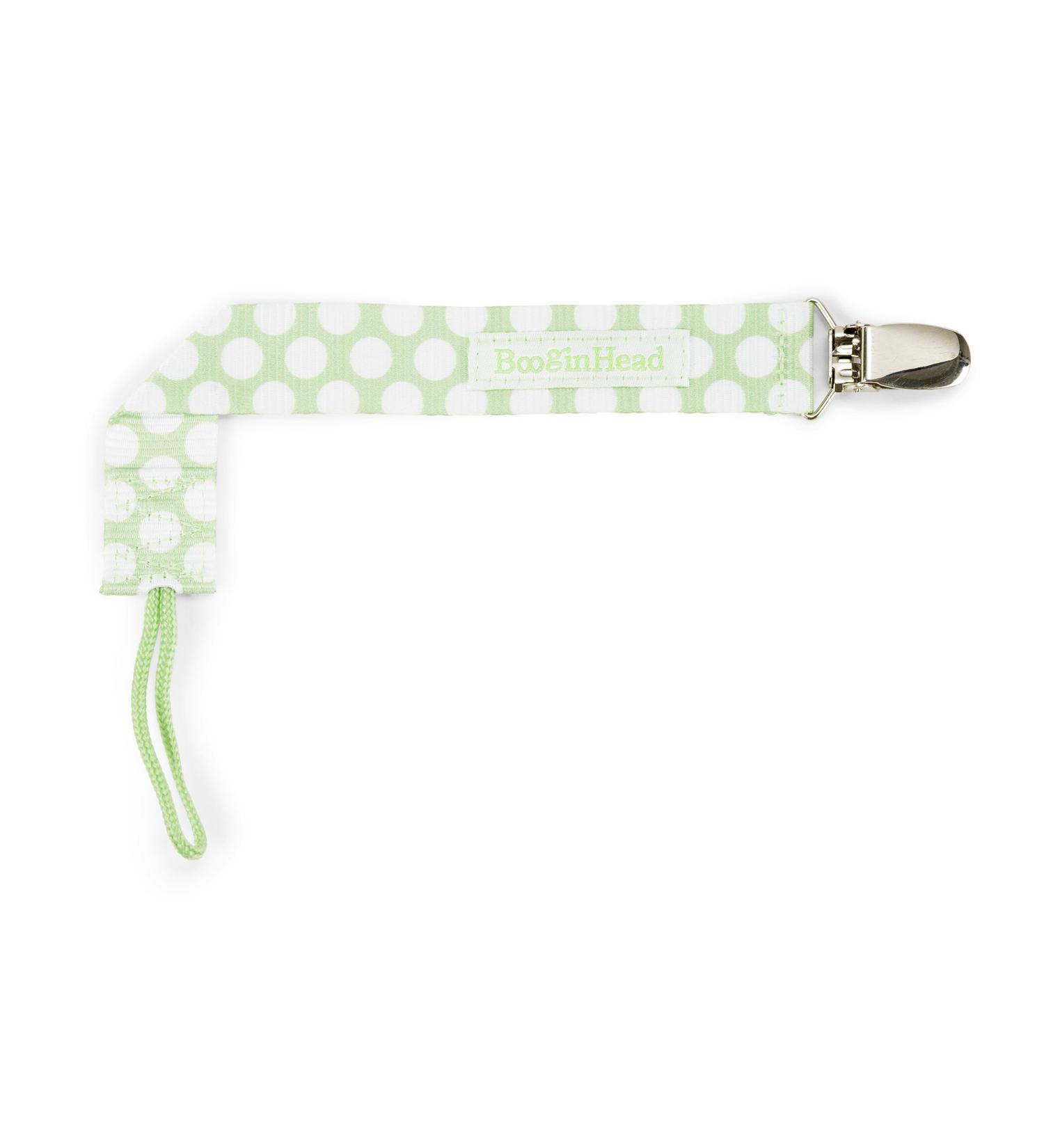 BooginHead Baby PaciGrip Pacifier Clip - Delicate Dot Polka Dots Green/White - Buy Online on GoSupps.com
