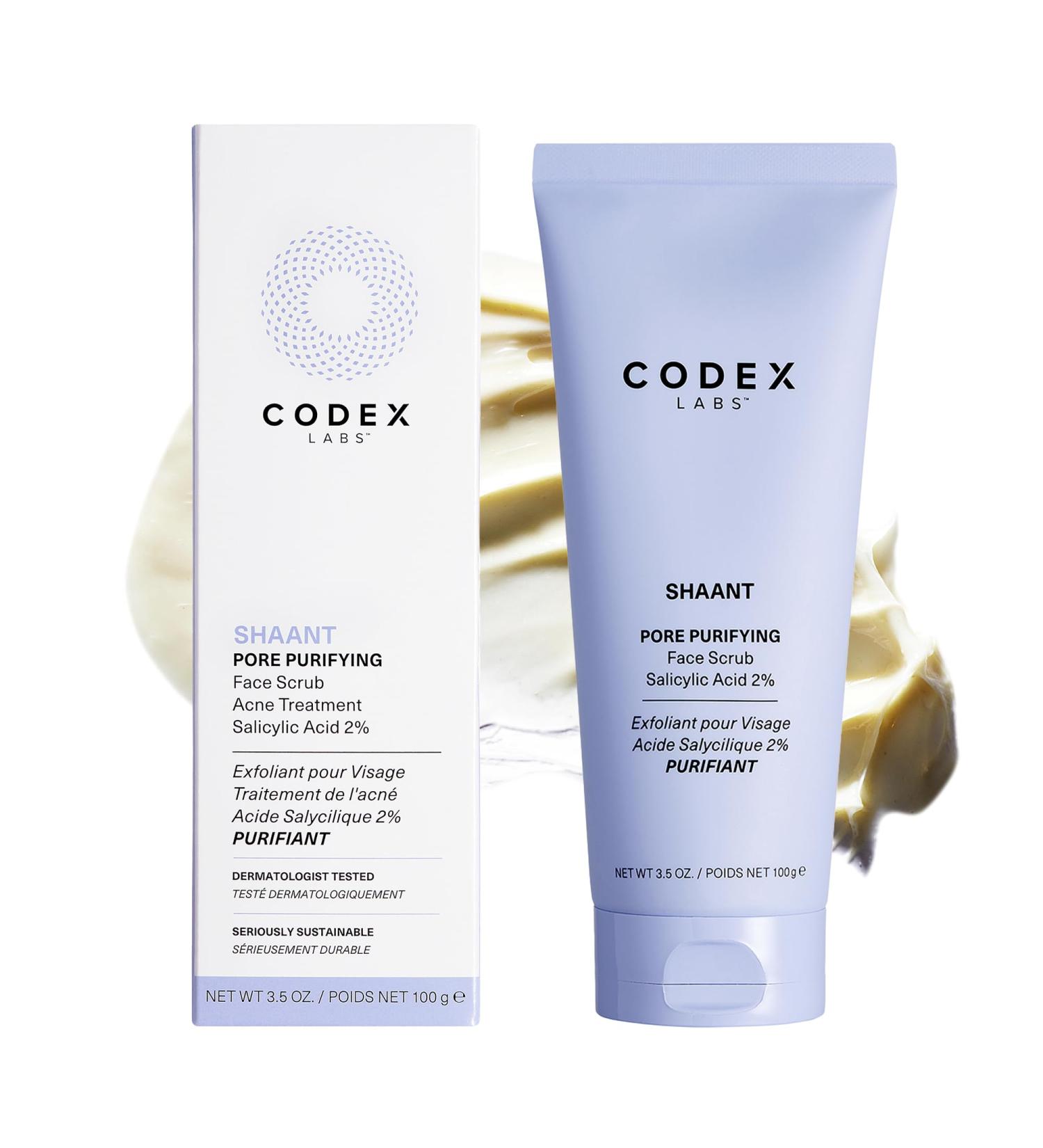 Buy Codex Labs Shaant Pore Purifying Face Scrub - Oil Control Exfoliator for Acne-Prone & Oily Skin - 2% Salicylic Acid - Vegan Cruelty-Free Skincare (100g) - International Shipping Available - Buy Online on GoSupps.com