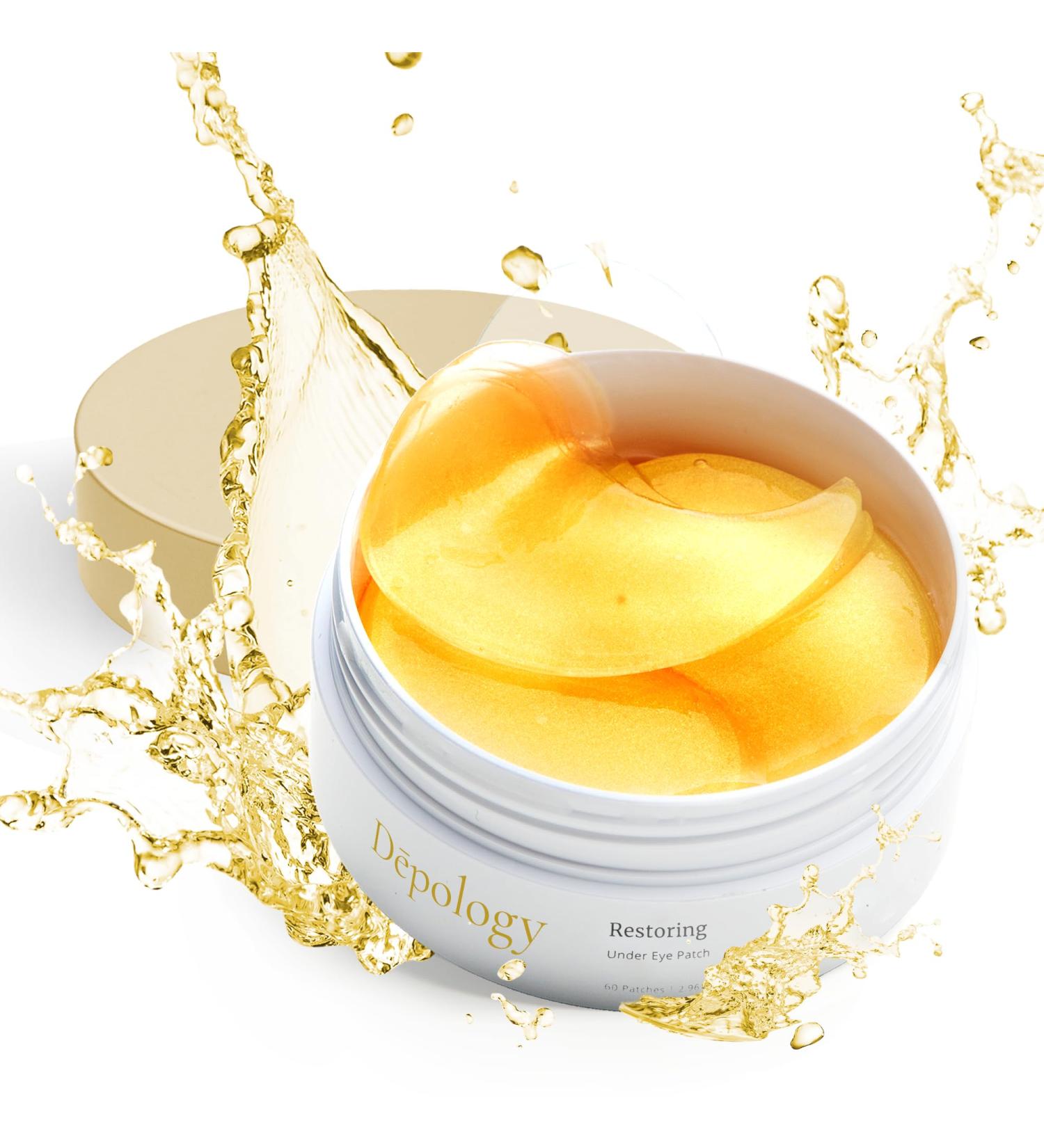 Depology Restoring Hydrogel Under Eye Patch - 60 Brightening Caffeine Gold Pads for Dark Circles Puffiness & Wrinkles - Travel-Friendly - Buy Online on GoSupps.com