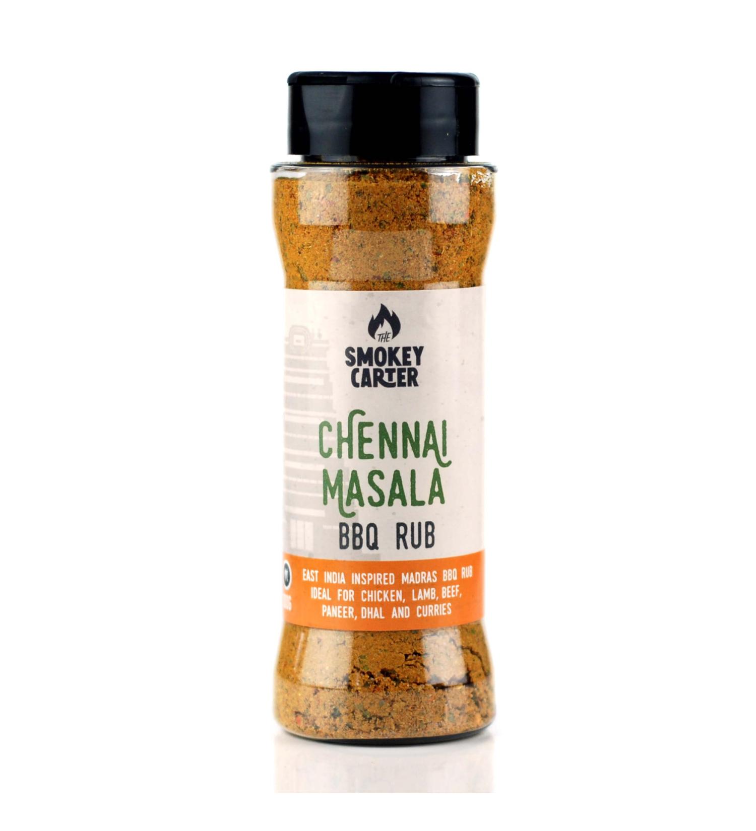 Chennai Masala BBQ Rub Shaker | The Smokey Carter | Tasty Madras Indian Inspired Seasoning | Ideal for Curries dhal chicken kebabs & more - Buy Online on GoSupps.com