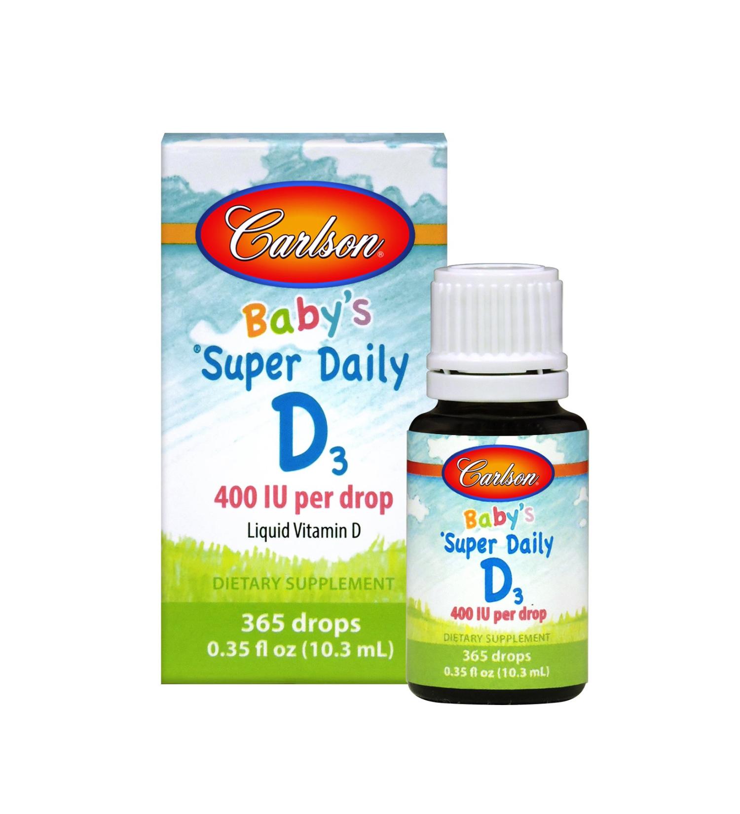 Carlson Labs Super Daily D3 Baby 400 IU - 0.35 oz. - Buy Online on GoSupps.com