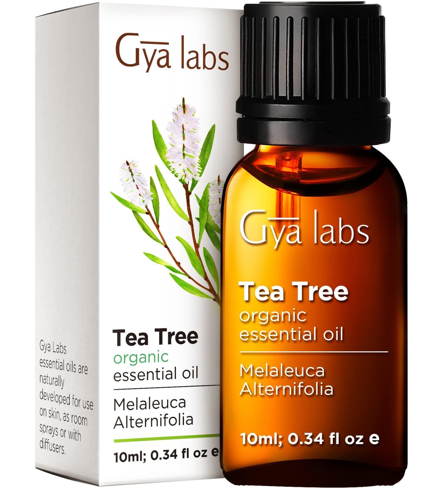 Gya Labs Organic Tea Tree Oil - 10ml (Pack of 1) for Skin, Hair, Face, Toenails, Scalp & Piercings - Australian Tea Tree Essential Oil - Buy Online on GoSupps.com
