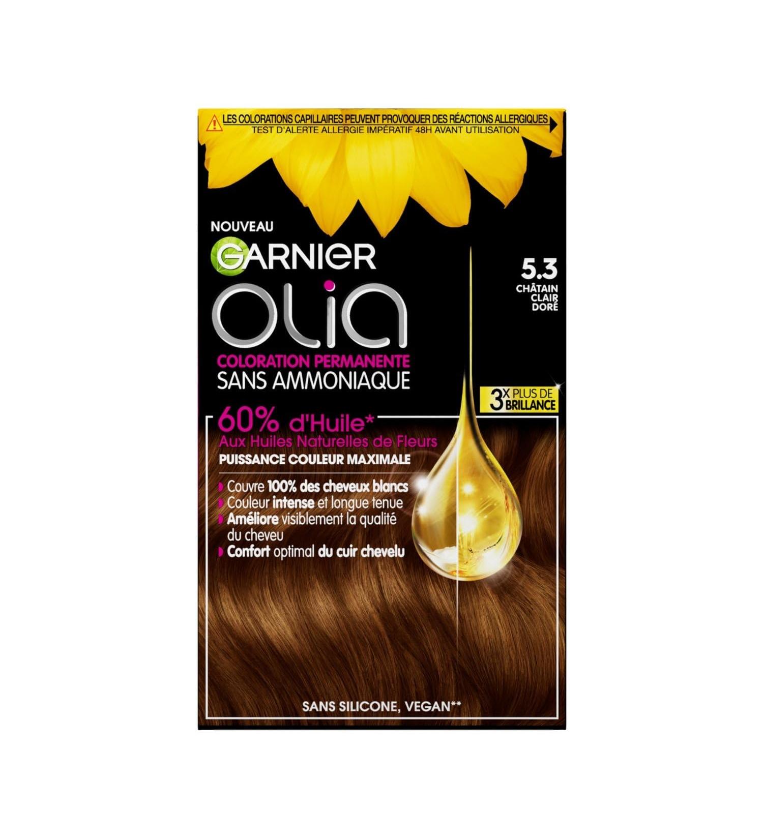 GARNYE Couleur Intense et Naturelle Ch tain Clair Dor Sans Ammoniaque Soin Olia (Bo te) - Lot de 3 - vendu par Lot