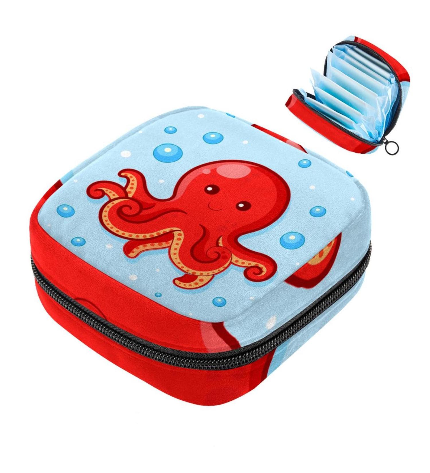 Sweet Octopus Women's Binding Pocket & Large Menstrual Cup Cylinder - Multi-Colored Bags Panty Lores & Tampons for Girls & Women - Buy Online on GoSupps.com