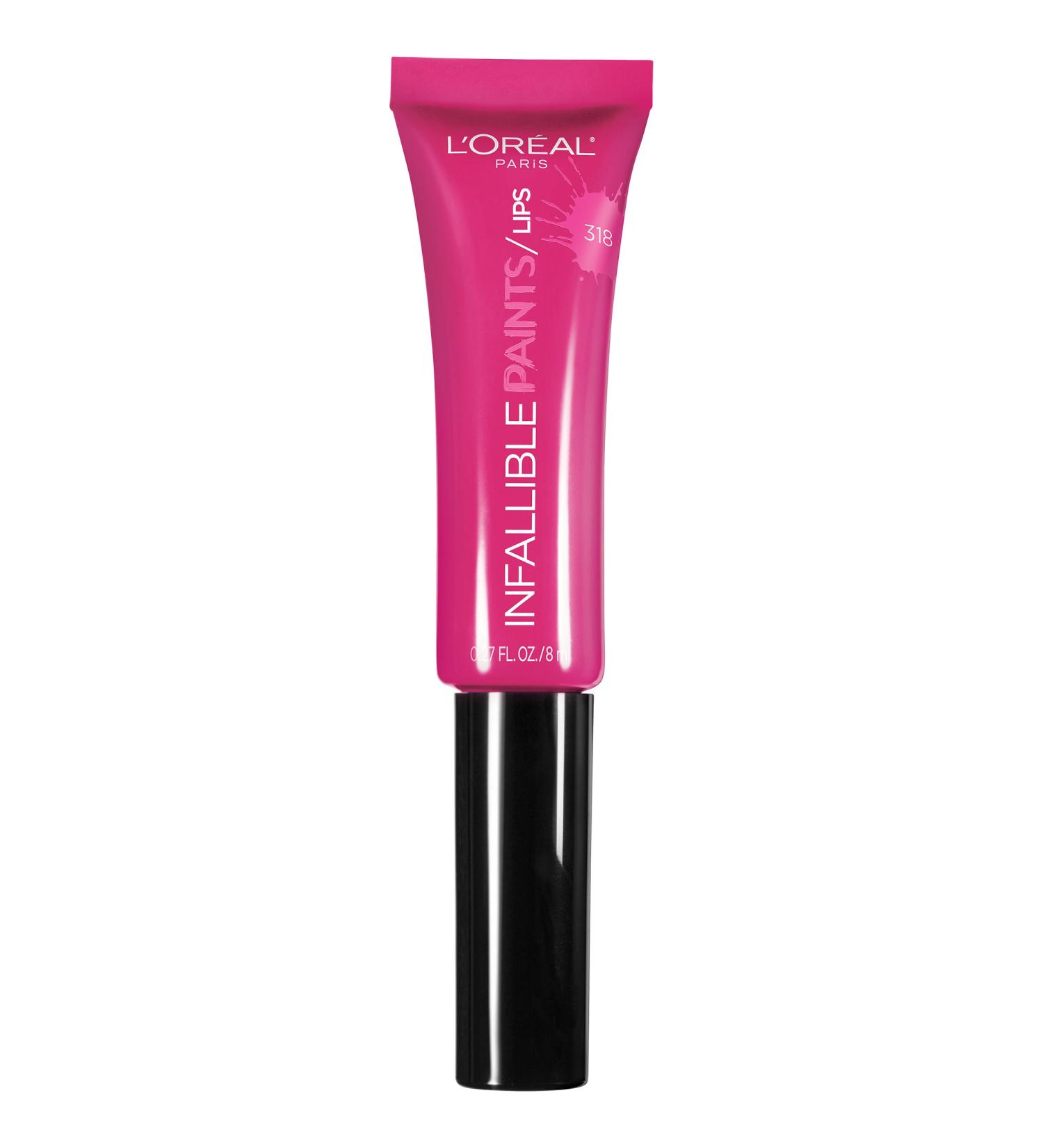 L'Or al Paris Infallible PAINTS/LIPS  Fearless Fuschia  0.27 fl. oz. 0.27 Fl Oz (Pack of 1) Fearless Fuchsia