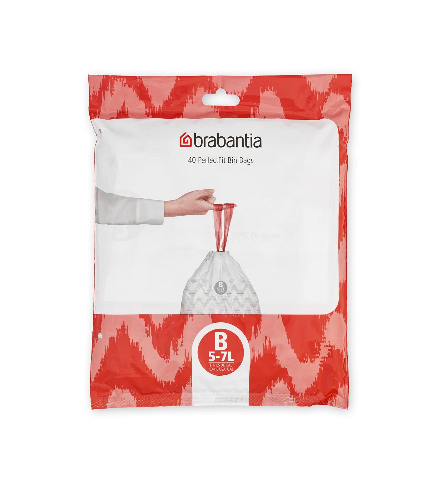 Brabantia Garbage Bags PerfectFit Donation Pack - Extra Strong White Code B (5L 40 Bags) for International Shipping - Buy Online on GoSupps.com