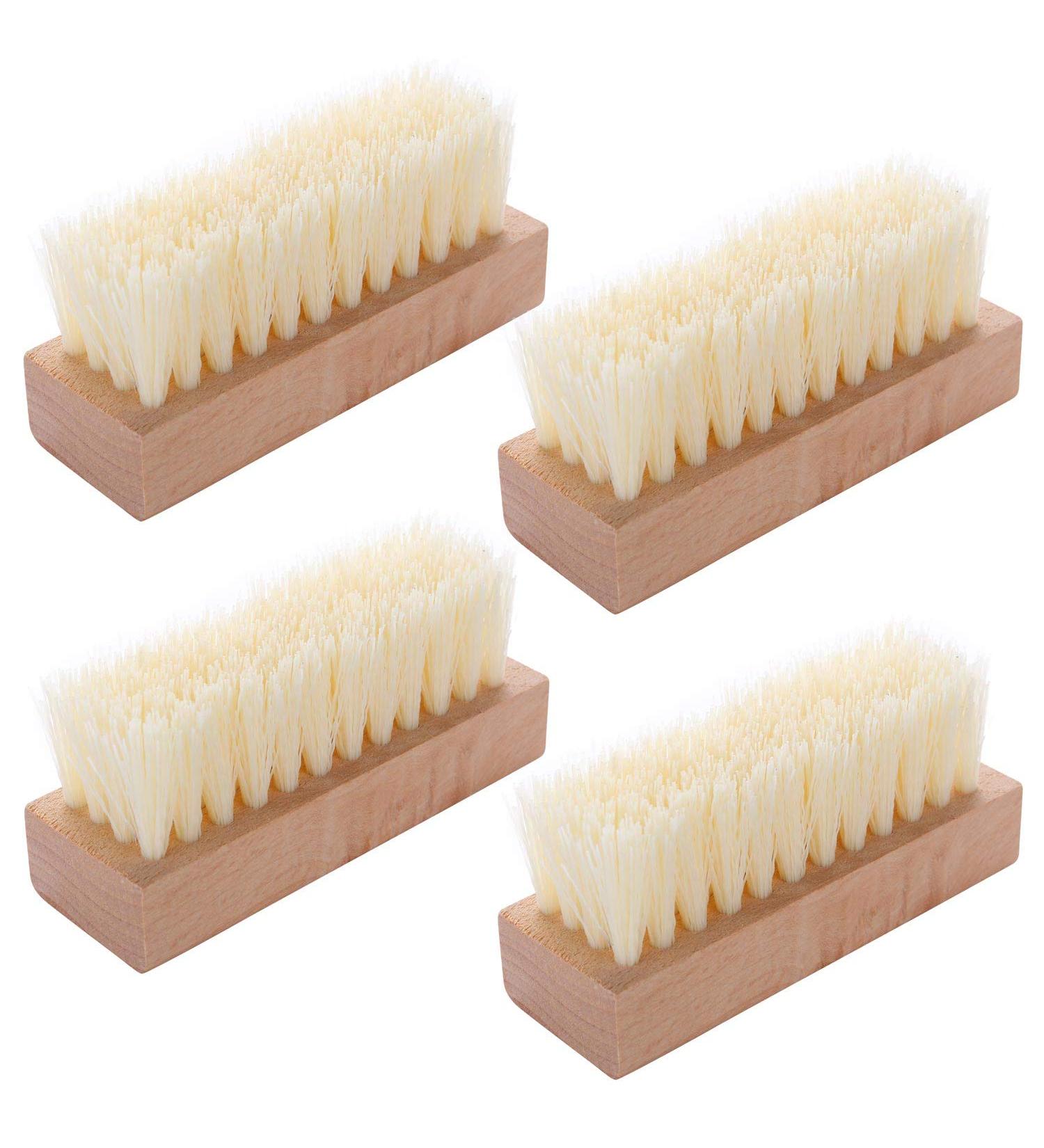 4 Pcs Wooden Nail Brush - Non-Slip Scrub Brush for Fingernail and Toe Cleaning - Buy Online on GoSupps.com