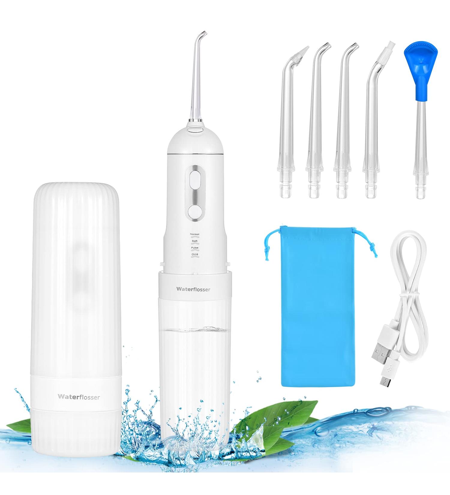 Cordless Waterproof Water Flosser for Teeth Cleaning - 4 Modes, Home & Travel - White - Buy Online on GoSupps.com