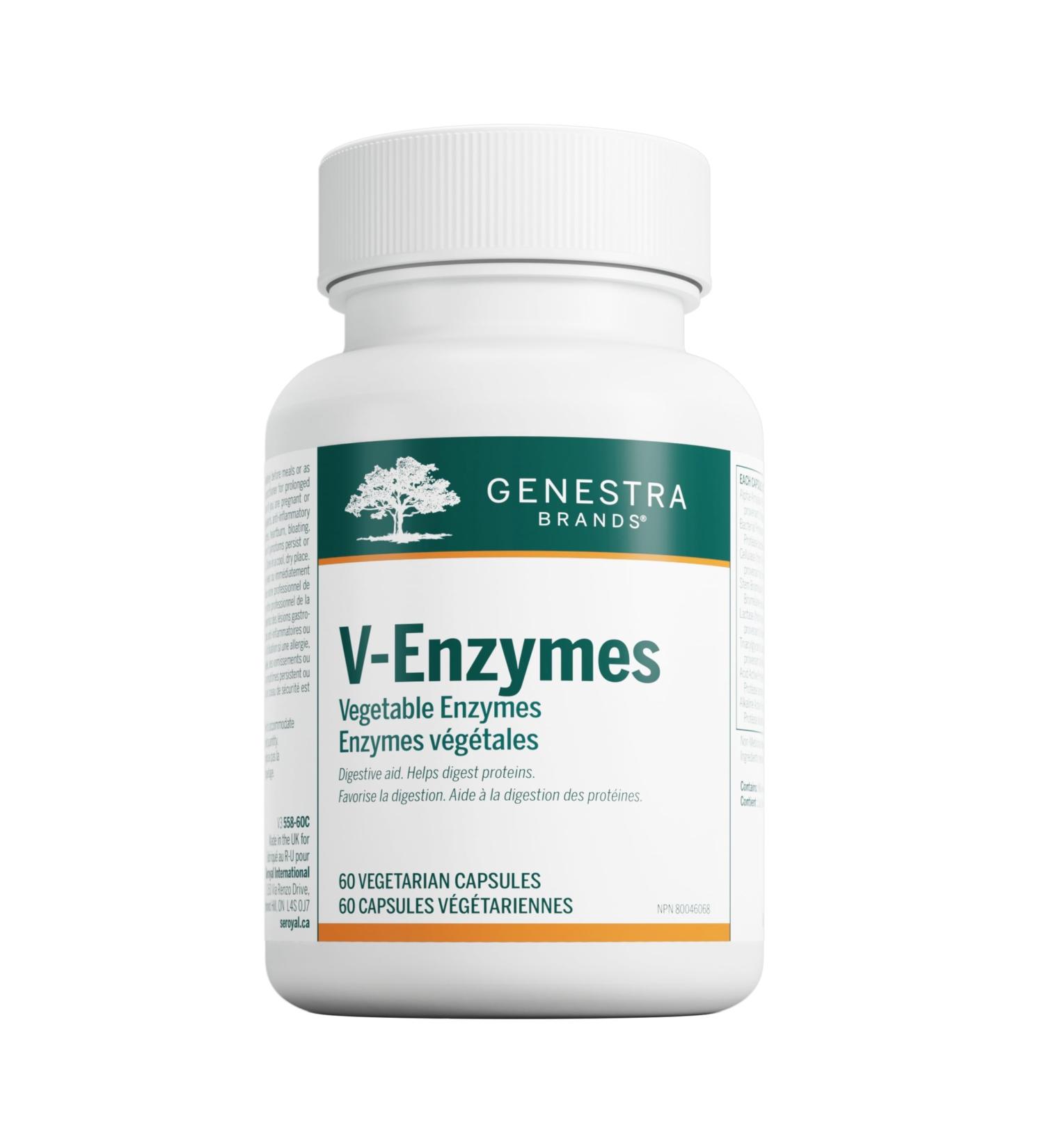 Genestra Brands - V-Enzymes - Digestive Support - 60 Vegetable Capsules - Buy Online on GoSupps.com
