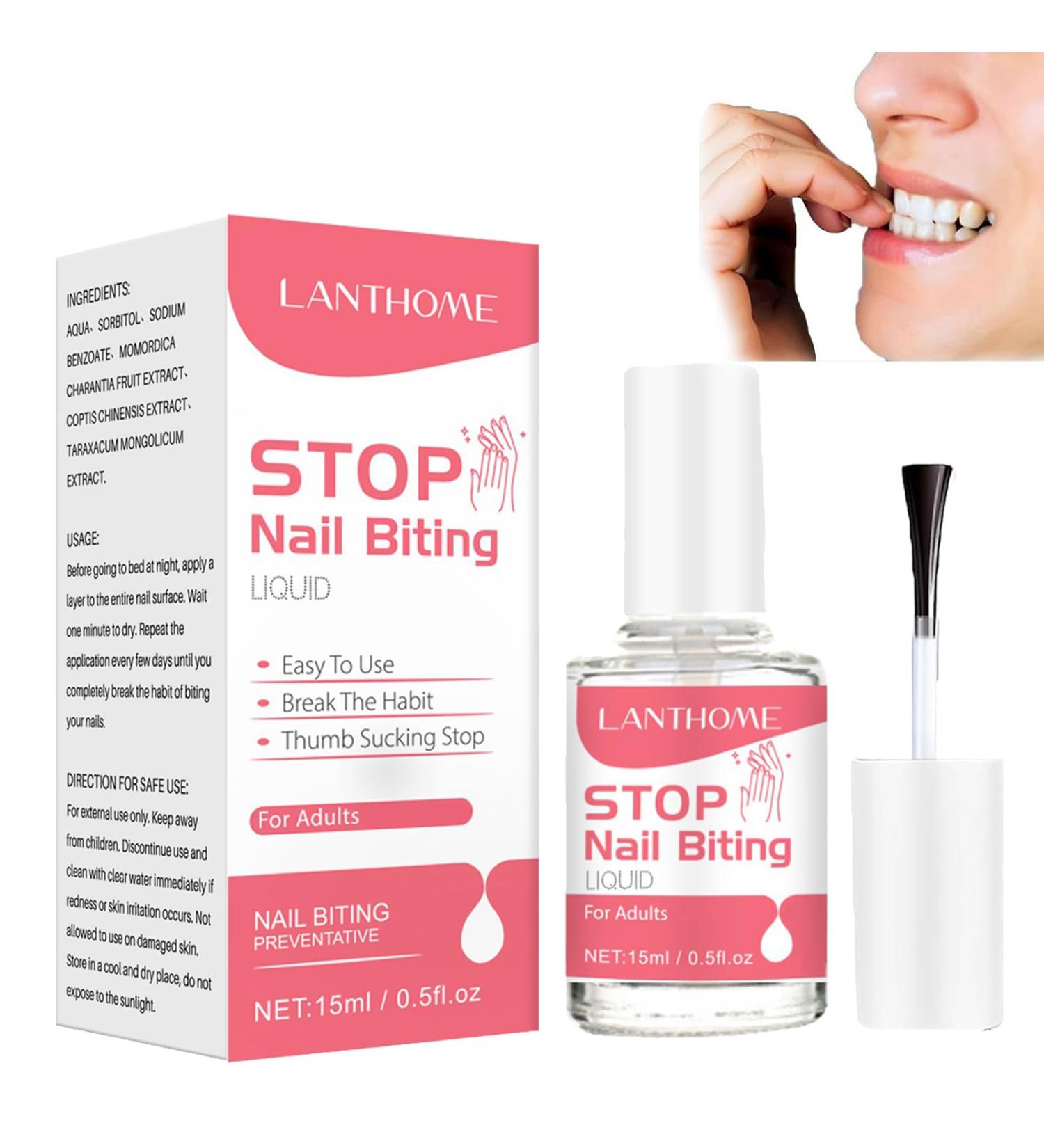 Anti Nail Biting Polish Quick Drying Stop Nail Biting Nail Biting Prevention for Adults Clear Anti Nail Biting Nail Polish Stop Biting Nails Nail Care Bitter Taste Safe Natural Plant Extract - Buy Online on GoSupps.com