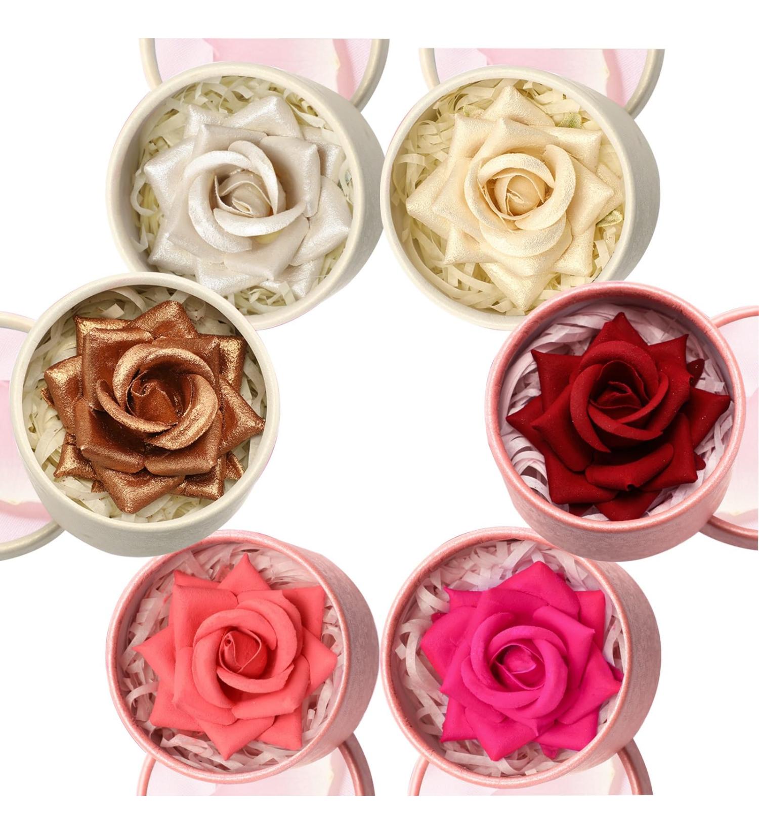  Explcior 3D Pink Blush and Illuminator Powder Cream Flower Petal Blush Makeup Gift for Women Soft Natural Nude Rose Finish Glitter Modular Lipstick (6 Pieces) - Buy Online on GoSupps.com