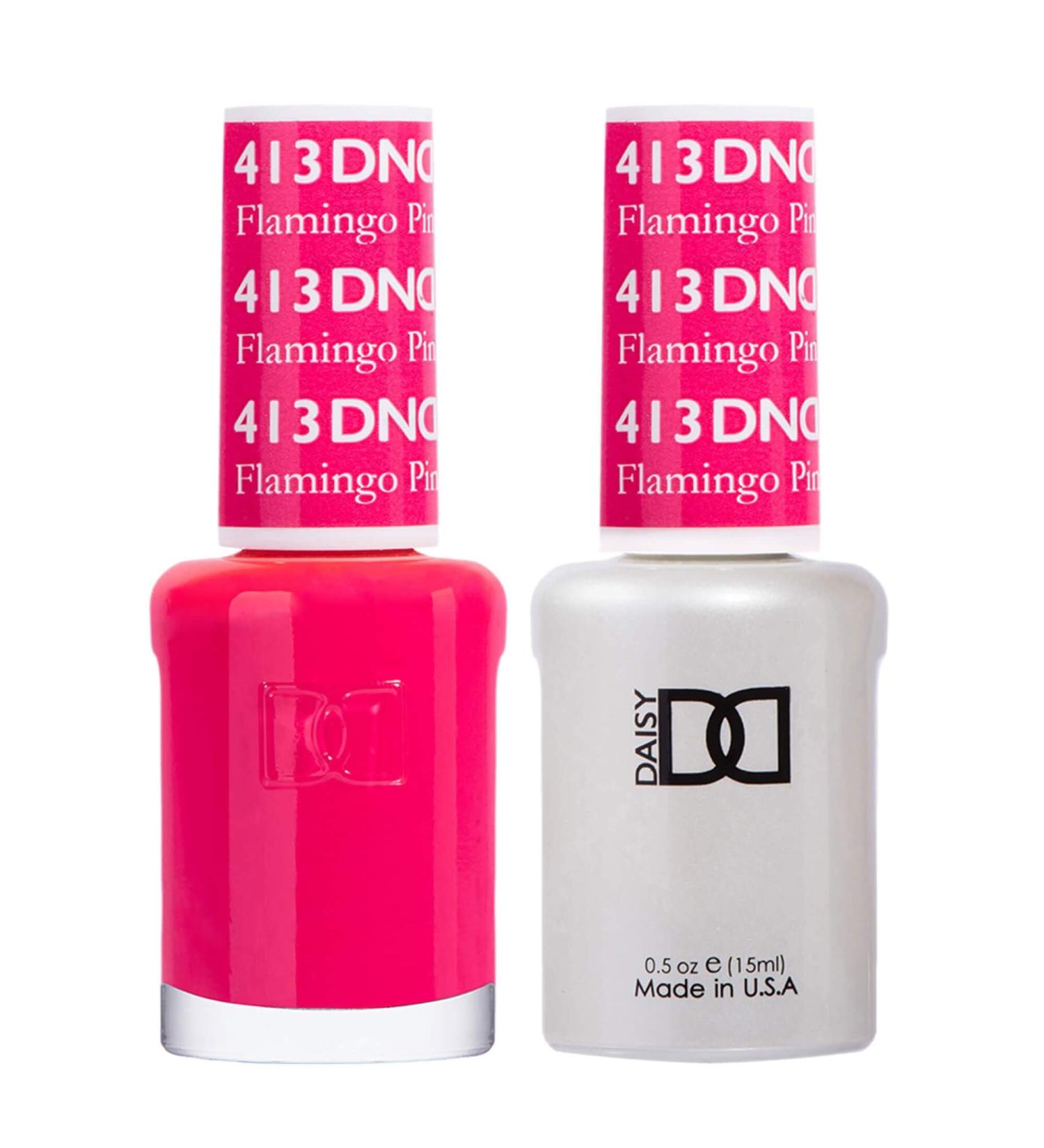 DND Duo Gel & Nail Polish Set - Flamingo Pink 413-2x15ml