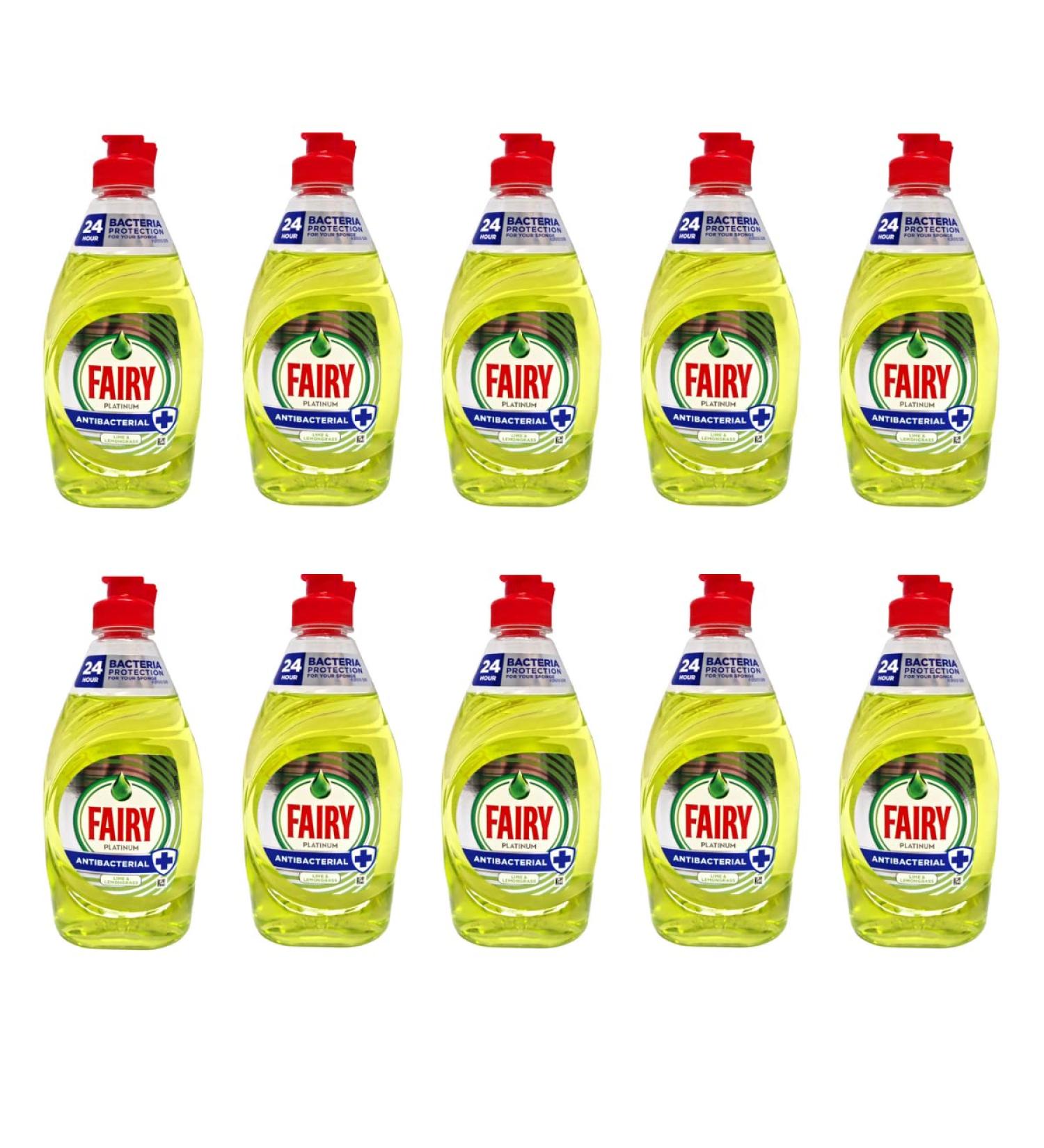Fairy liquid Lime 10 x 320ml - Lime & Lemongrass Antibacterial Washing Up Liquid Multipack for Bulk Refills. Fairy Washing Liquid for Sparkling Clean Dishes and a Refreshing Aroma - Buy Online on GoSupps.com