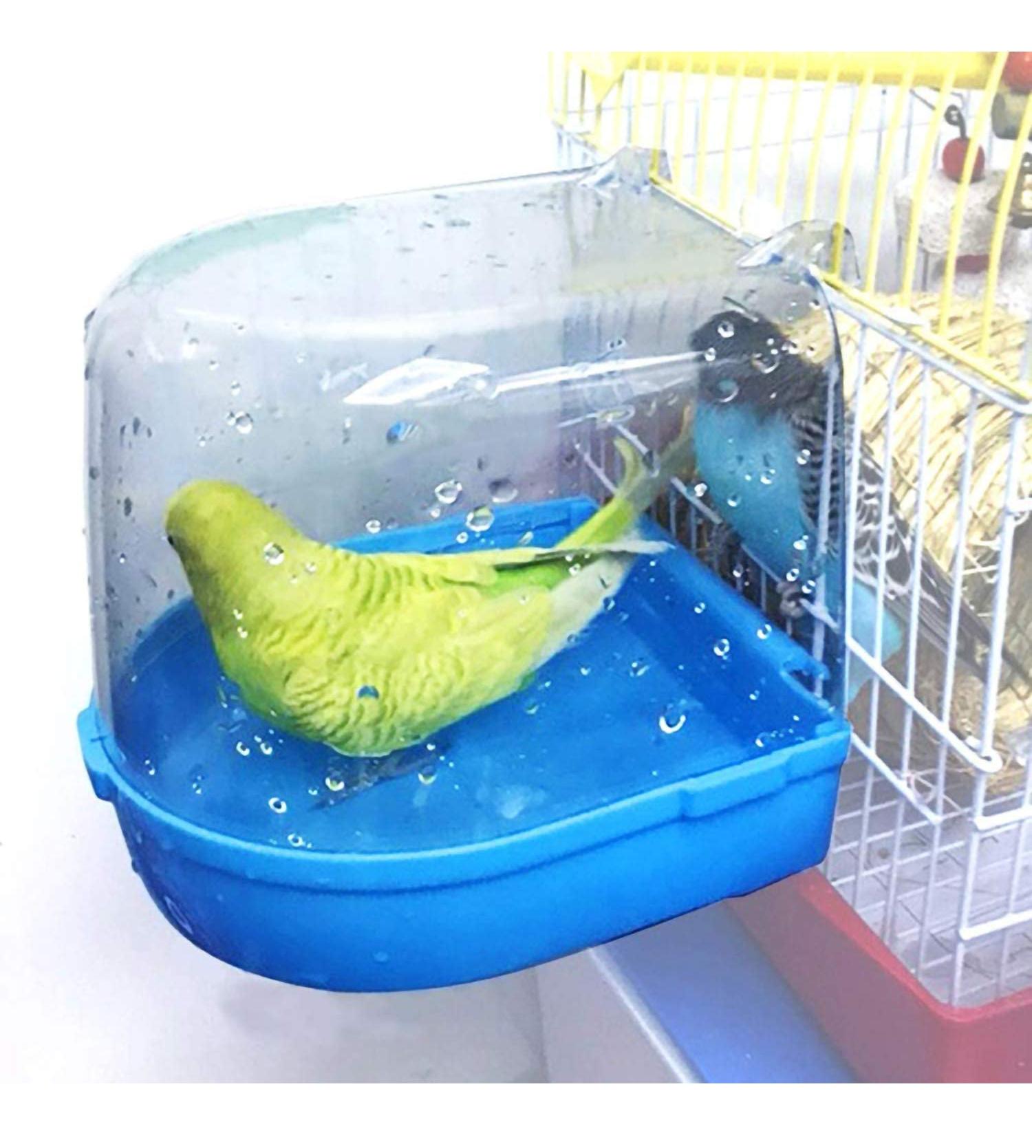 NINGVIHE Bird Bath for Cage Bird Bath Tub Bird Cage Accessories Parrot Bathing Tub for Small Birds Canary Budgies Parrots (A Style) - Buy Online on GoSupps.com