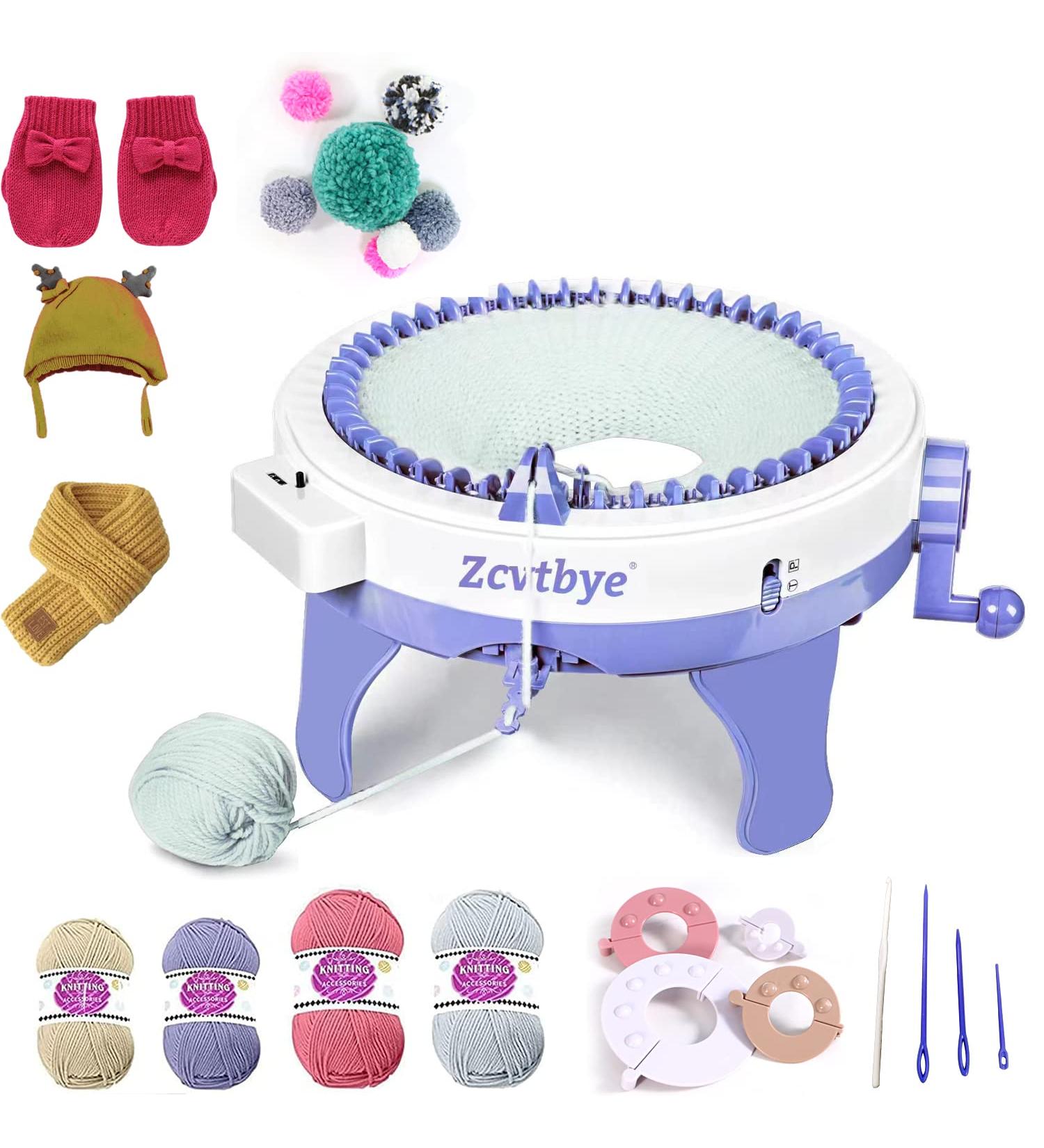 Zcvtbye 48-Needle Knitting Machine with Row Counter & Pompom Maker - DIY Smart Weaving Round Loom Kit for Scarf, Hat, Sock - Buy Online on GoSupps.com