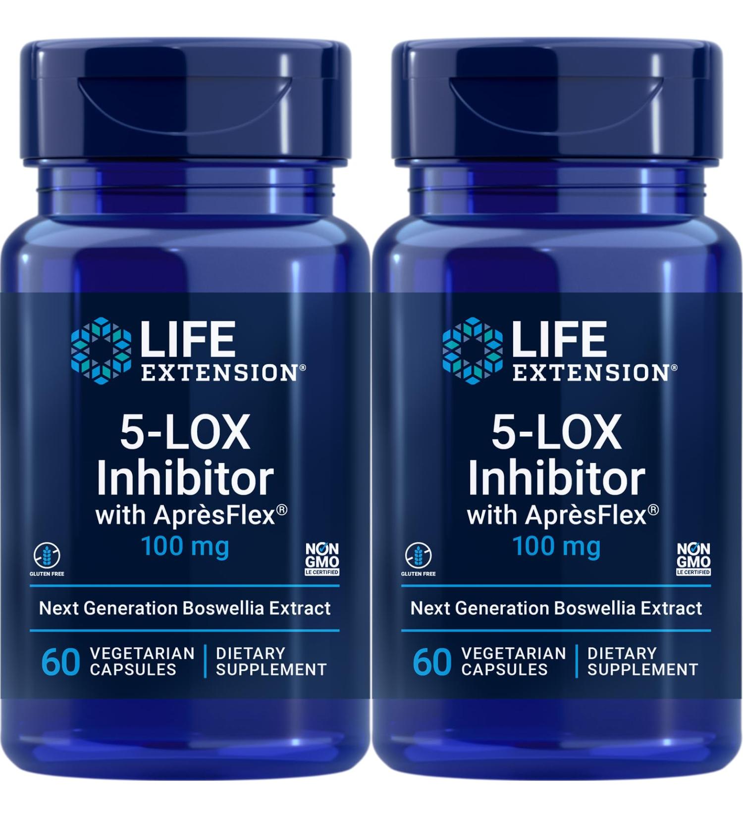 Life Extension 5-LOX Inhibitor with Apr sFlex 100 mg 60 Vegetarian Capsules (Pack of 2)