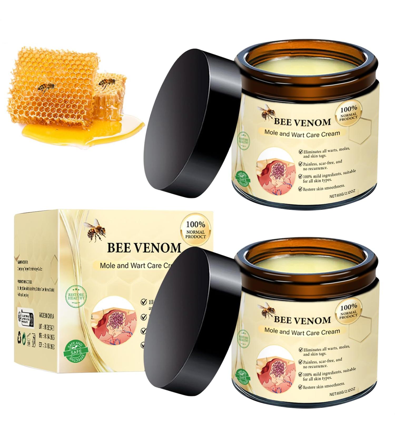 2Pcs Bee Venom Skin Treatment Cream Bee Venom Comprehensive skincare Cream 2025 New Professional Bee Venom Gel Bee Venom Moisturizing Gel for All Body Parts 2.12OZ / 60g - Buy Online on GoSupps.com