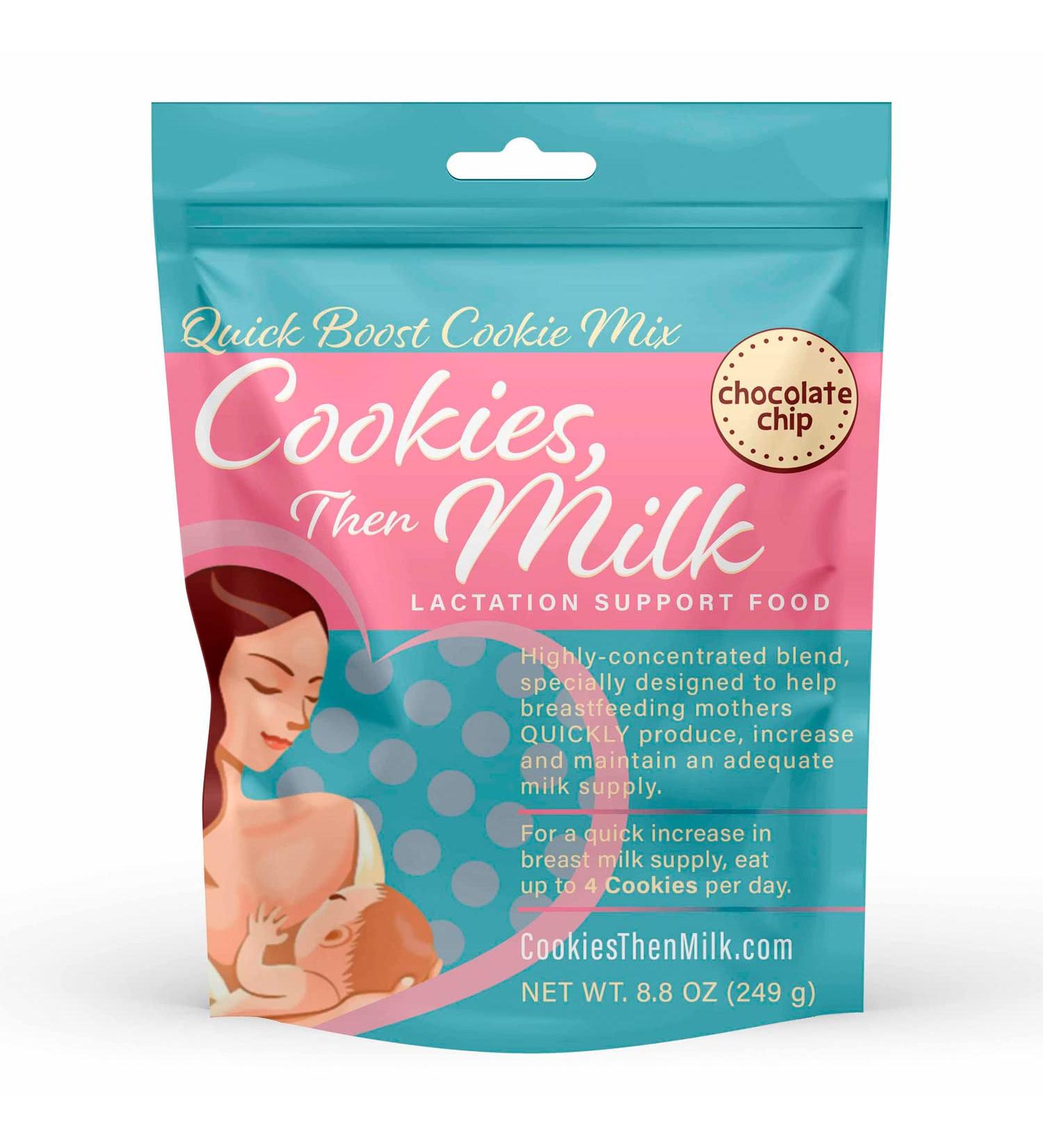 COOKIES  THEN MILK Quick Boost Lactation Cookies Mix with Oats  Pumping & Breastfeeding Supplement Support for Breast Milk Supply  Lactation Support Cookie Mix  Chocolate Chip Flavor - Buy Online on GoSupps.com