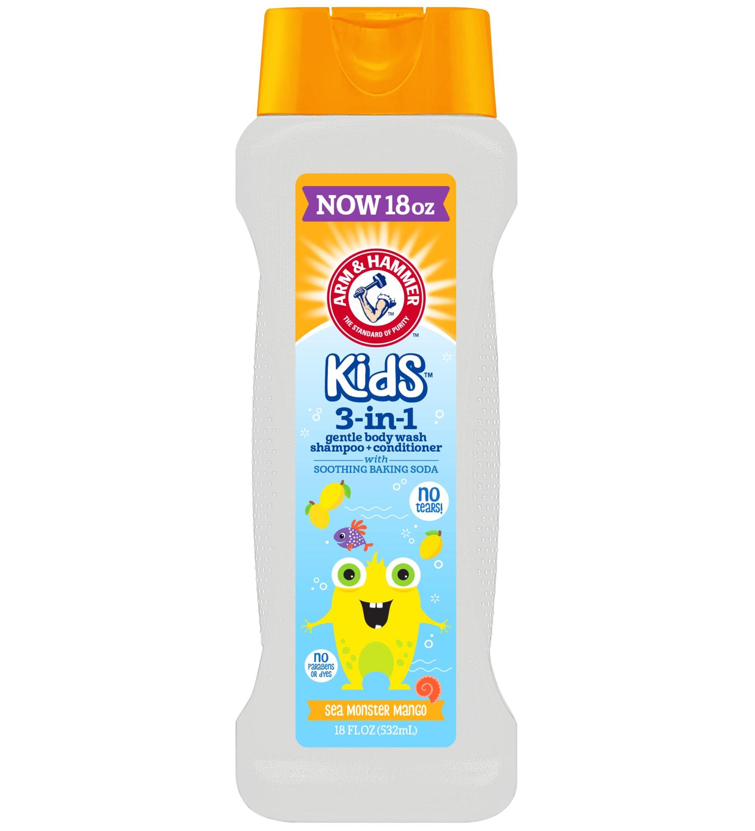 Arm & Hammer Kids 3-In-1 Gentle Bodywash Shampoo + Conditioner Mango - 18 Fl Oz