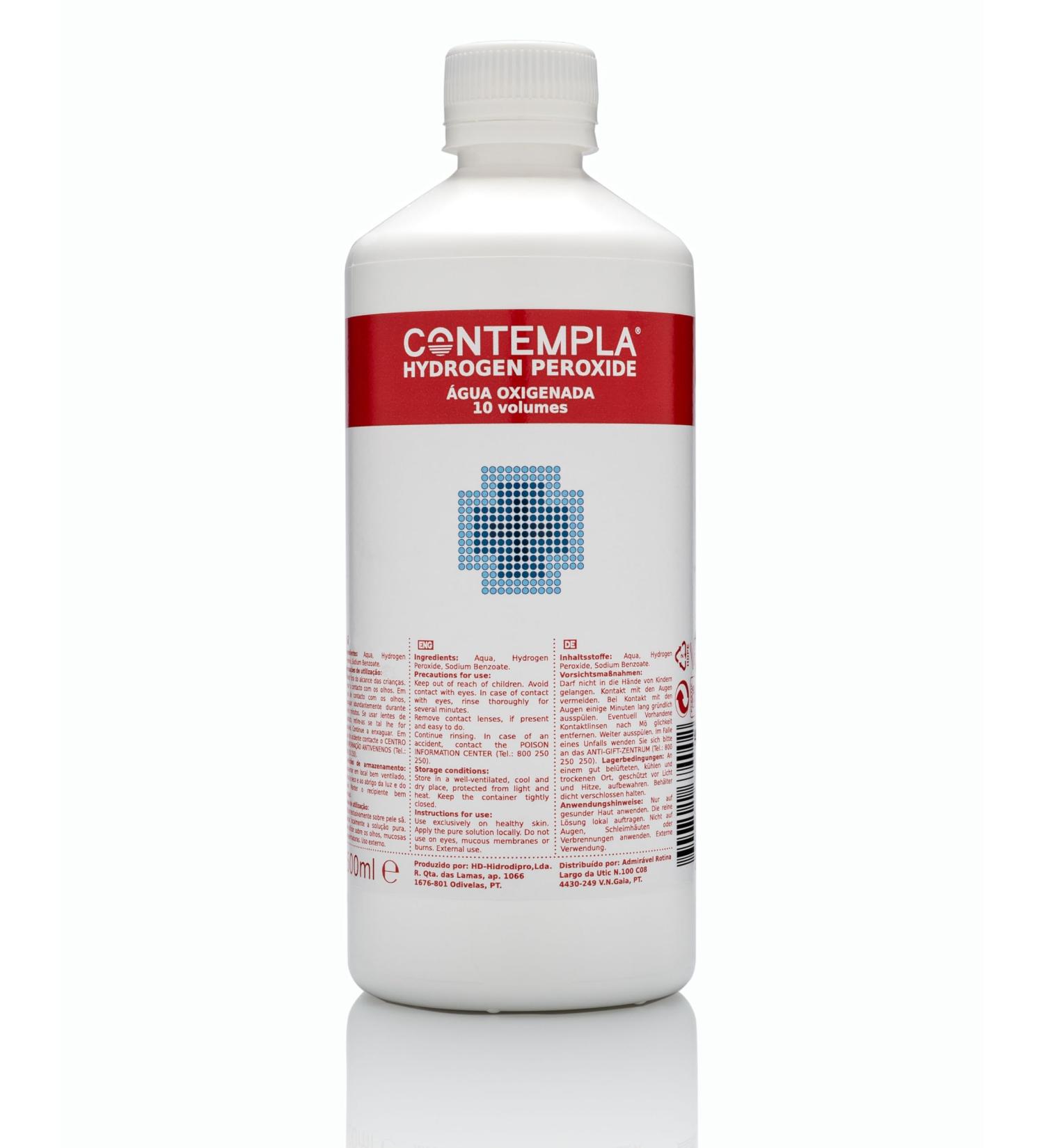 Hydrogen Peroxide CONTEMPLA H2O2 Hydrogen Peroxide 3 Percent 3% 10 Vols 500ml - Buy Online on GoSupps.com