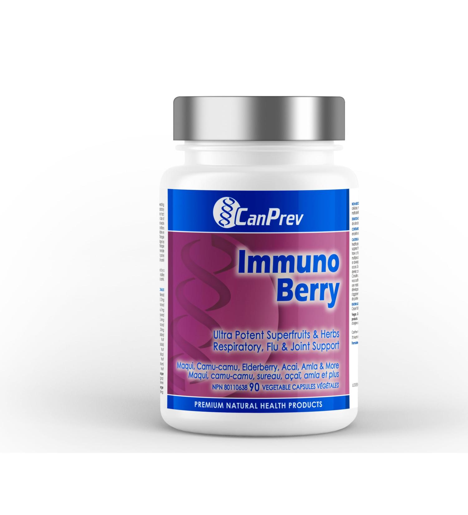 CanPrev Immuno Berry Capsules - 90ct - Enhanced Support with Elderberry Extract Superfruits for Adult Health & Defense System Boost Vitamin-Rich Booster - Buy Online on GoSupps.com