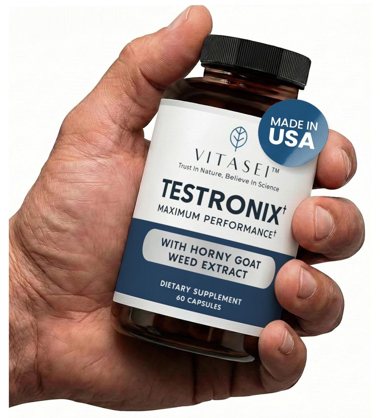 VITASEI Testronix Supplement - Energy and Muscle Supplements for Health - 60 Capsules 60 Count (Pack of 1) - Buy Online on GoSupps.com