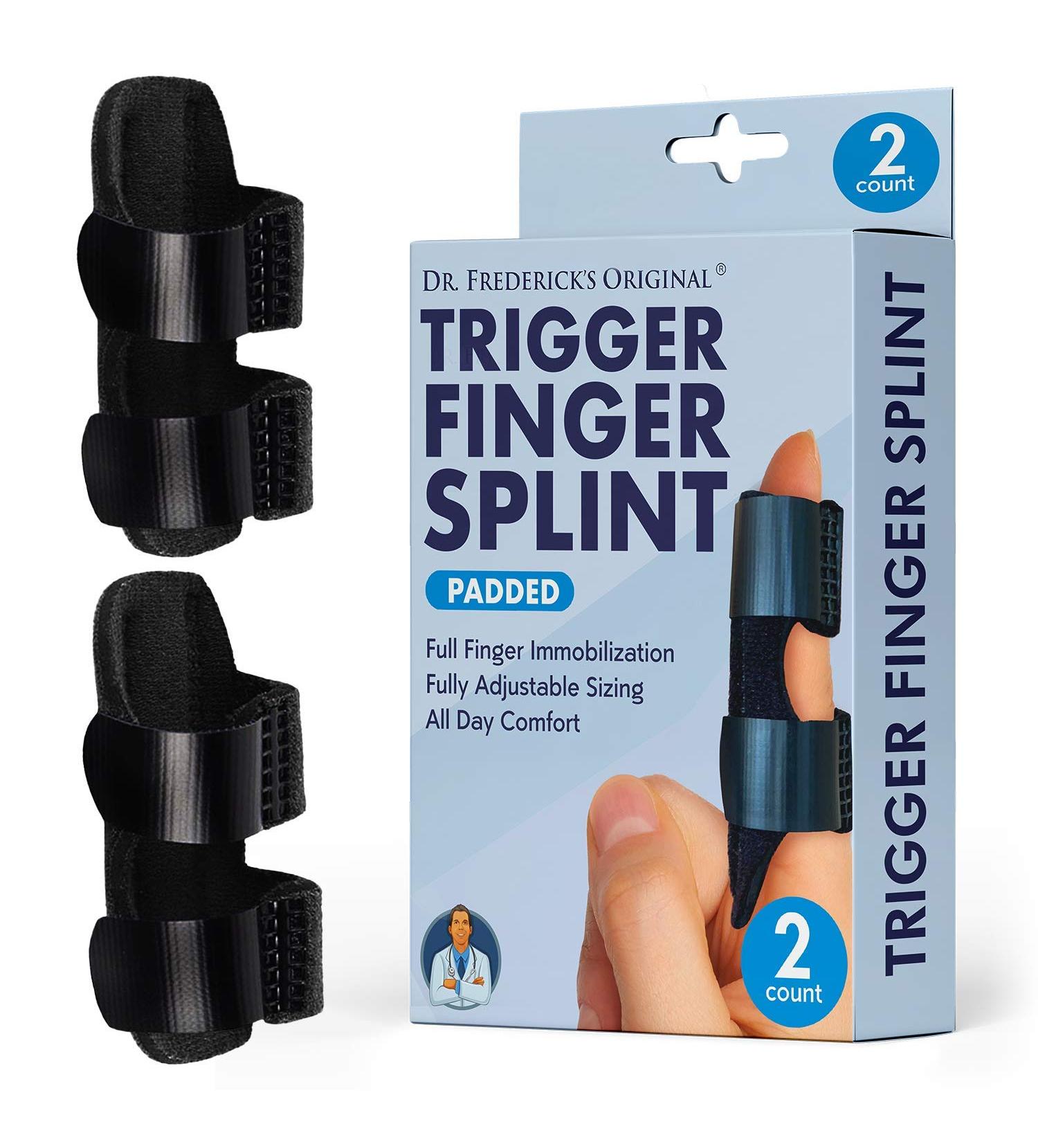 Dr. Frederick's Original Trigger Finger Splint - 2 Pieces - Fits Index, Middle & Ring Finger - Doctor-Developed Design - Buy Online on GoSupps.com