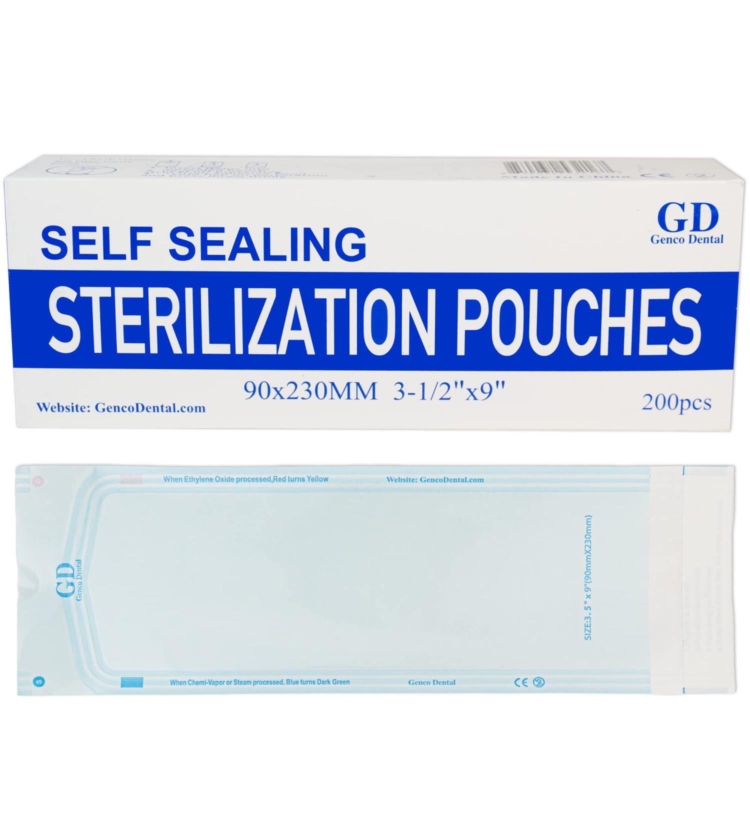 Genco Dental Self Seal Sterilization Pouches - 200 Autoclave Bags for Dentist Tools (1 3.5 x 10) - Buy Online on GoSupps.com
