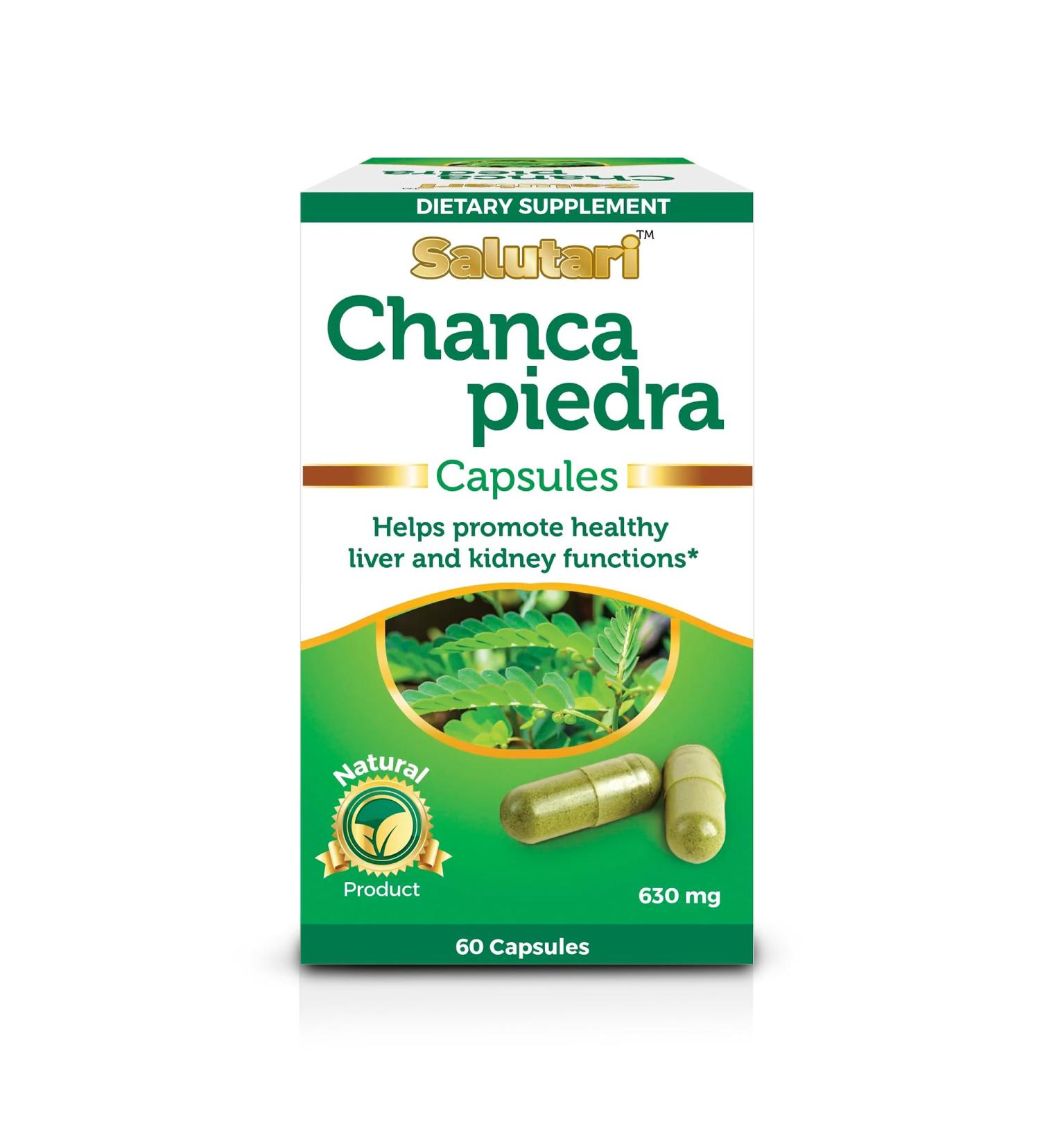 SALUTARI Chanca Piedra Stone Breaker, 60 Vegetarian Capsules - Natural Stonebreaker Supplement for Kidney Health, Liver Cleanse and Gallbladder Support - Natural Detox Supplement - Buy Online on GoSupps.com
