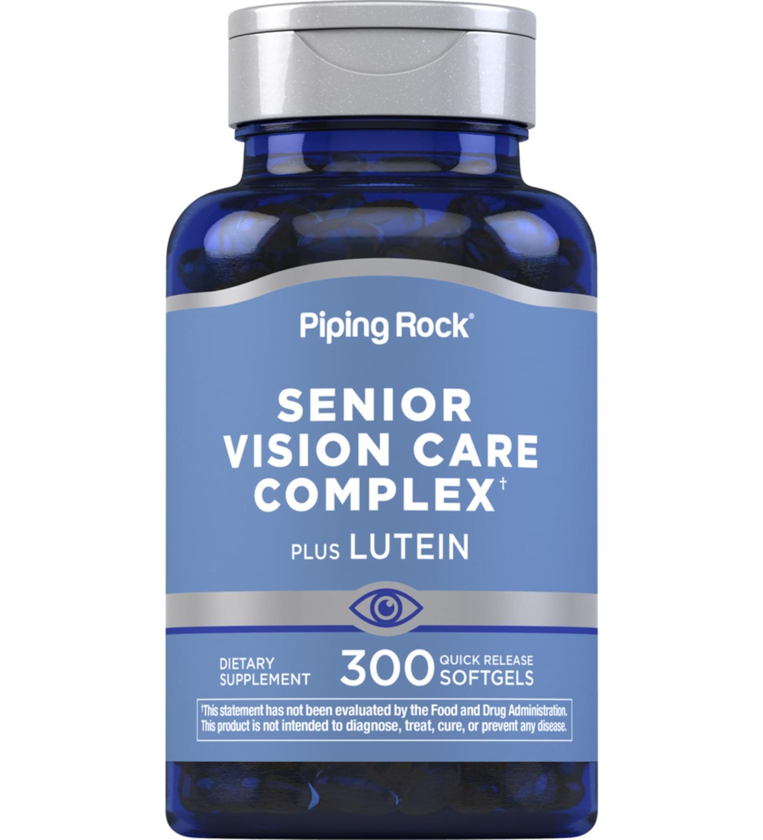Piping Rock Eye Health Complex | 300 Softgels | Senior Vision Care Vitamin | Plus Lutein and Zeaxanthin | Non-GMO Gluten Free Supplement - Buy Online on GoSupps.com