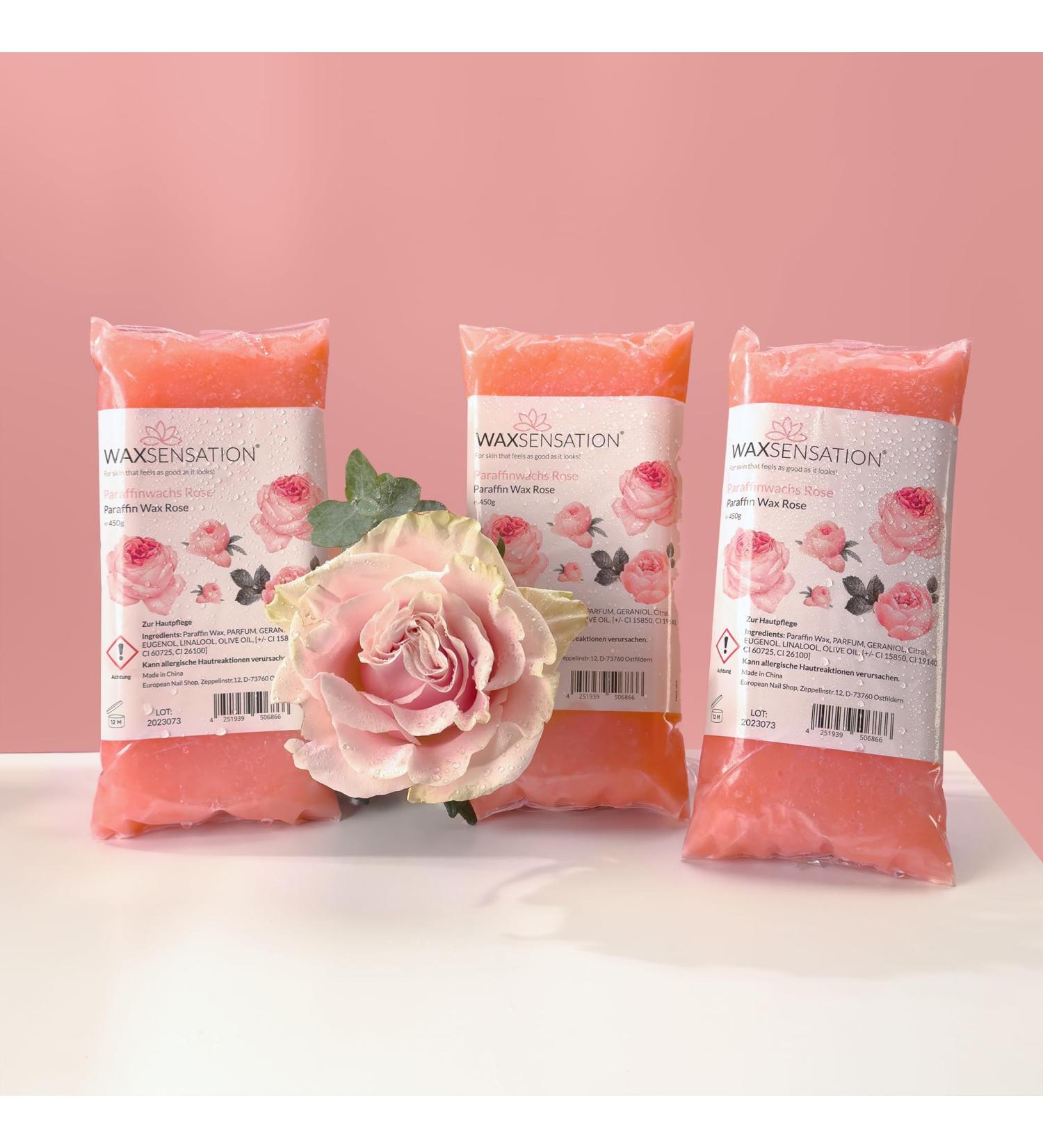 WAXSENSATION Paraffin wax for hands and feet - Rose 3 x 450g 3 pieces Rose