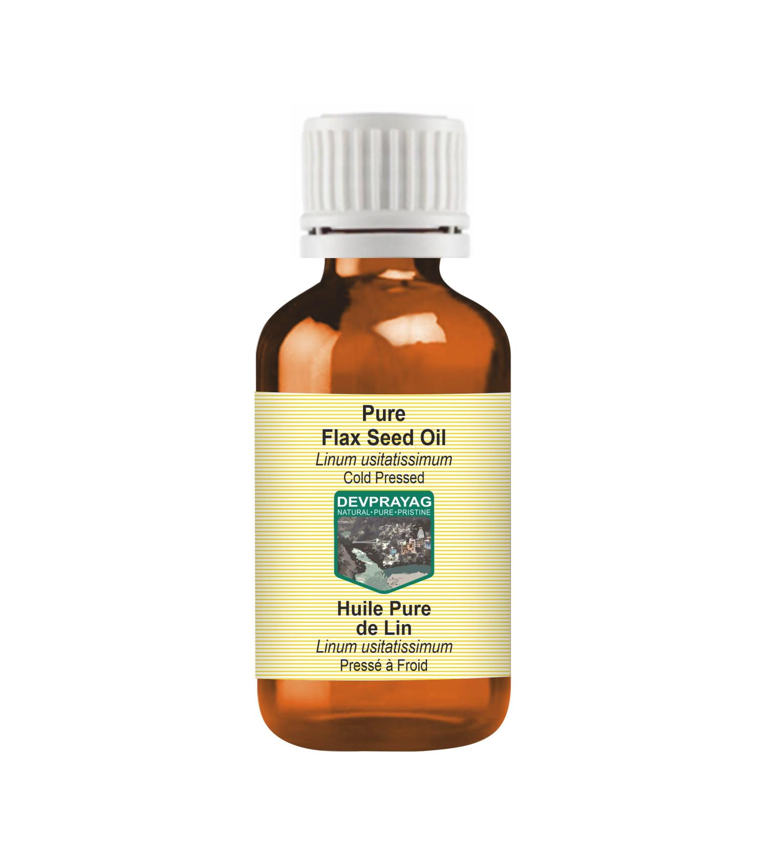 Pure Flax Seed Oil 100ml - Cold Pressed Linum Usitatissimum | 3.38 Fl Oz | Premium Quality for Healthy Living - International Shipping Available - Buy Online on GoSupps.com