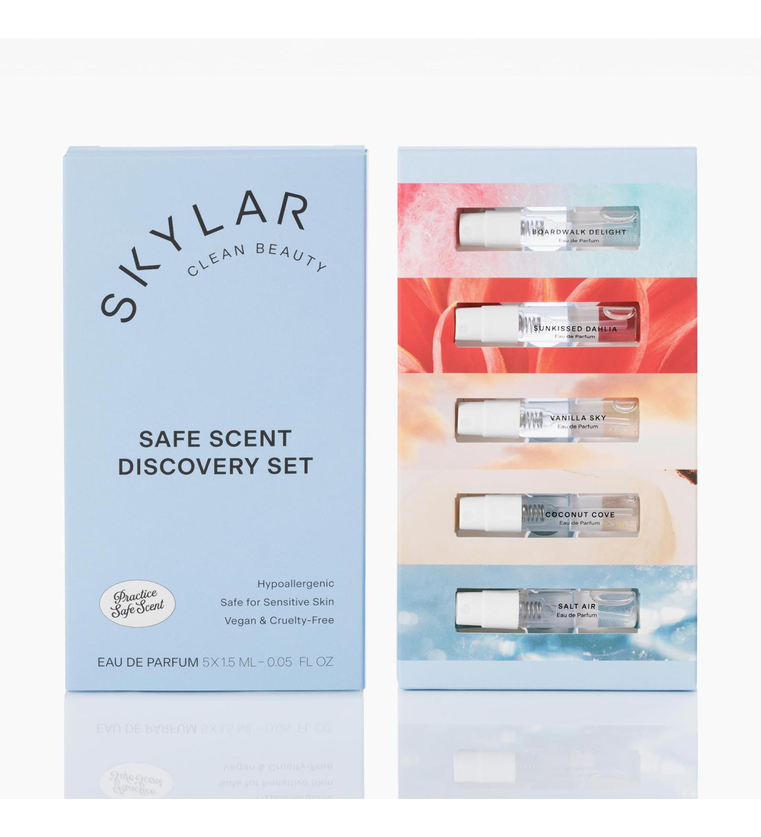 Skylar Perfume Discovery Spray Sampler Set - Boardwalk Delight Sunkissed Dahlia Vanilla Sky Salt Air Coconut Cove - Hypoallergenic & Clean Perfume for Women & Men - 5 1.5mL Discovery Set 3.0 - Buy Online on GoSupps.com