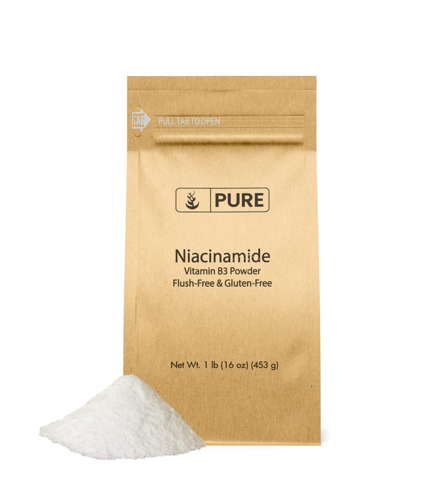 Pure Niacinamide (Vitamin B3) 1lb - Flush-Free, Gluten-Free - 16oz (Pack of 1) - Buy Online on GoSupps.com