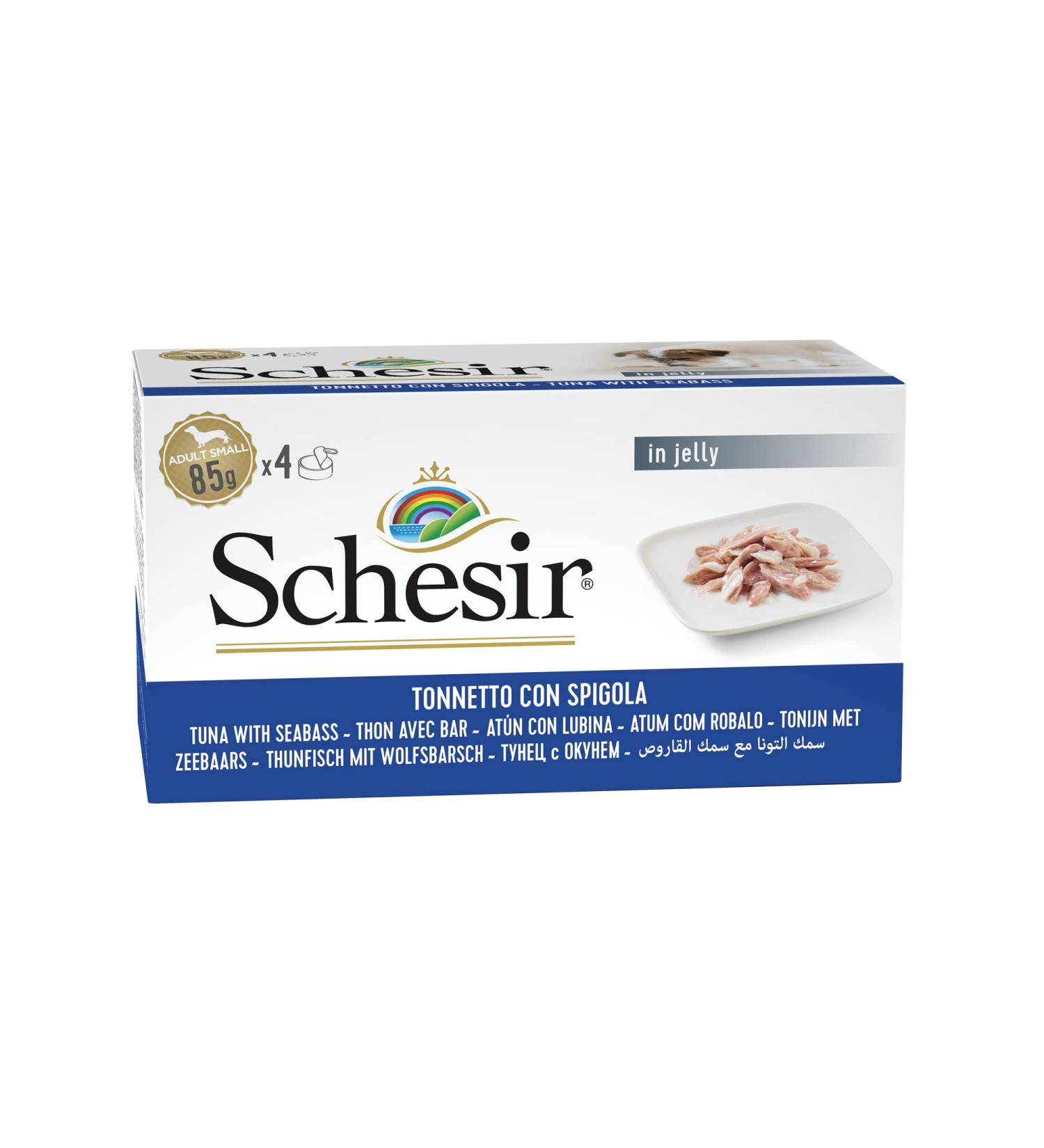 Schesir Dog Tuna with Perch Wet Dog Food 6 x 4 cans x 85 g - Buy Online on GoSupps.com