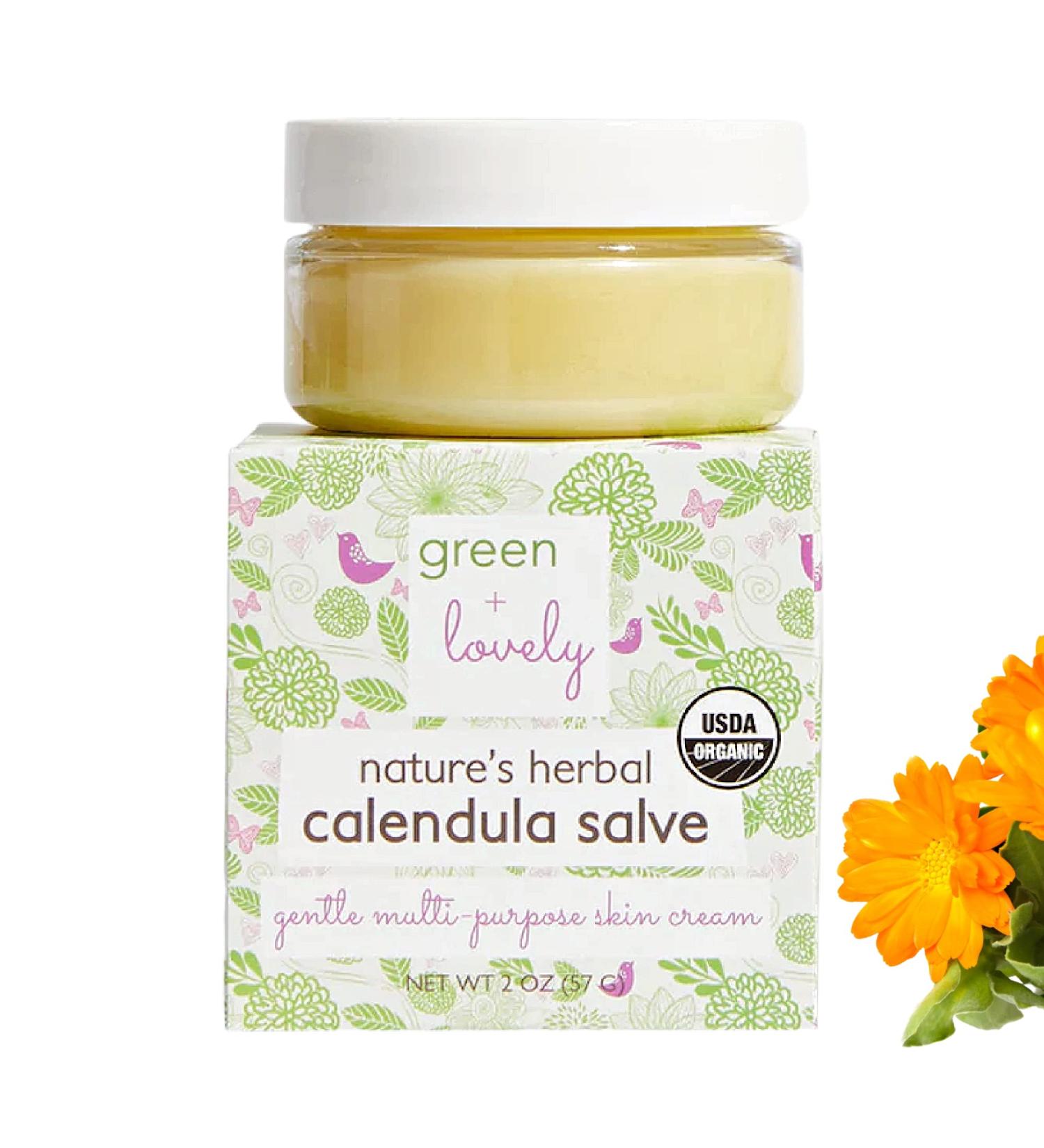 Green + Lovely Calendula Salve - Certified Organic Skin Cream for Eczema - Unscented 2 oz - Buy Online on GoSupps.com
