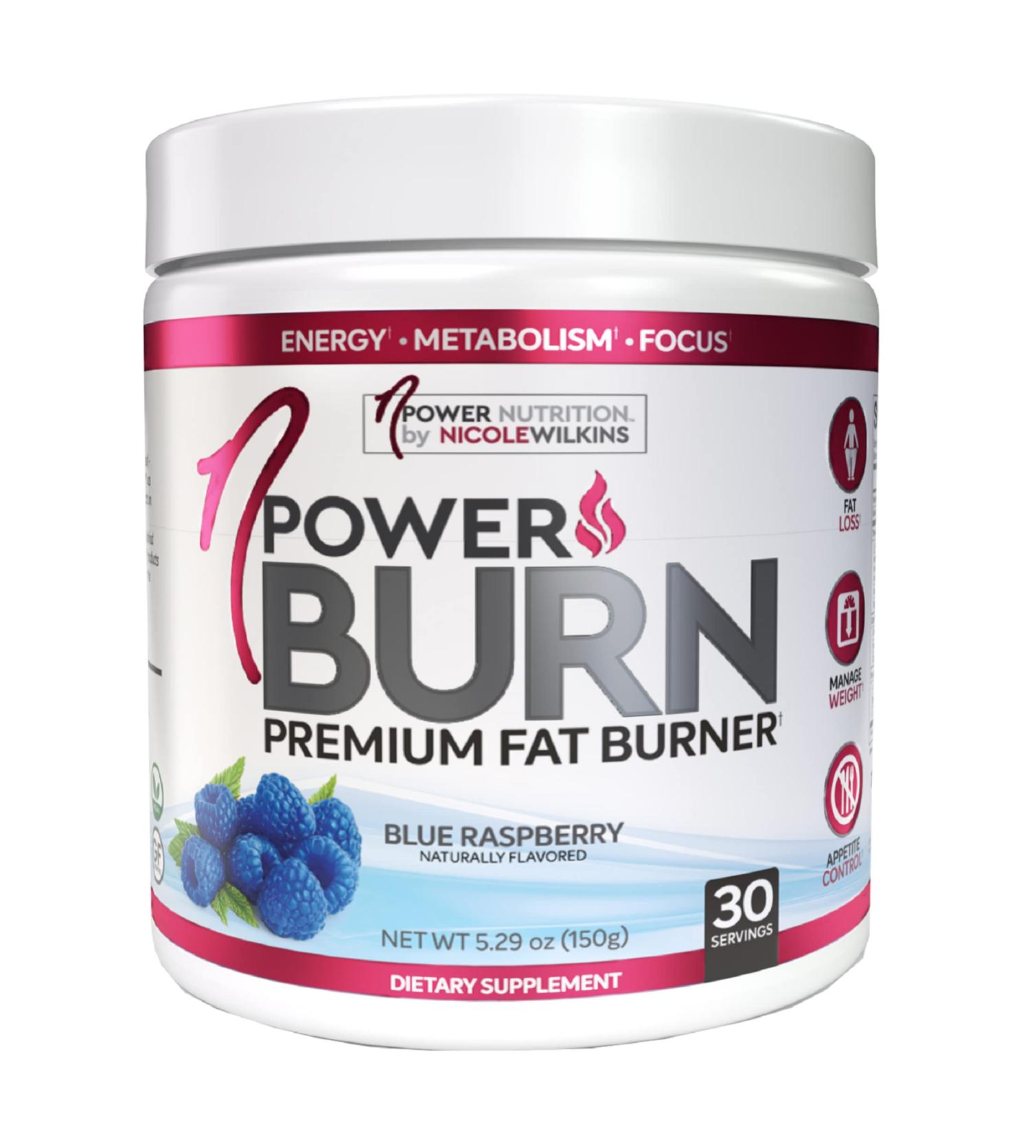 NPower Burn Premium Fat Burner for Women - Blue Raspberry 30 Servings | Curb Appetite, Boost Metabolism | 5.3 oz - Buy Online on GoSupps.com