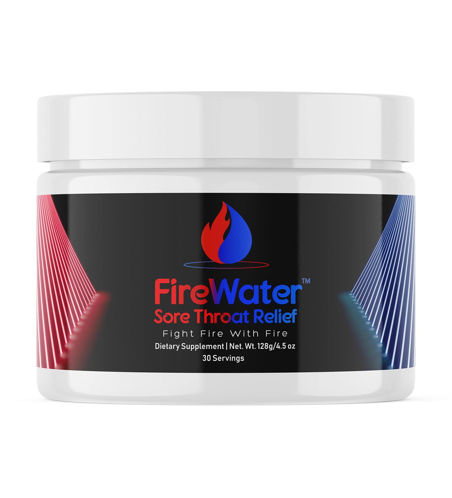 FireWater All Natural Gargle for Sore Throat Relief & Congestion - 30 Doses, Lemony Honey Flavor - Buy Online on GoSupps.com