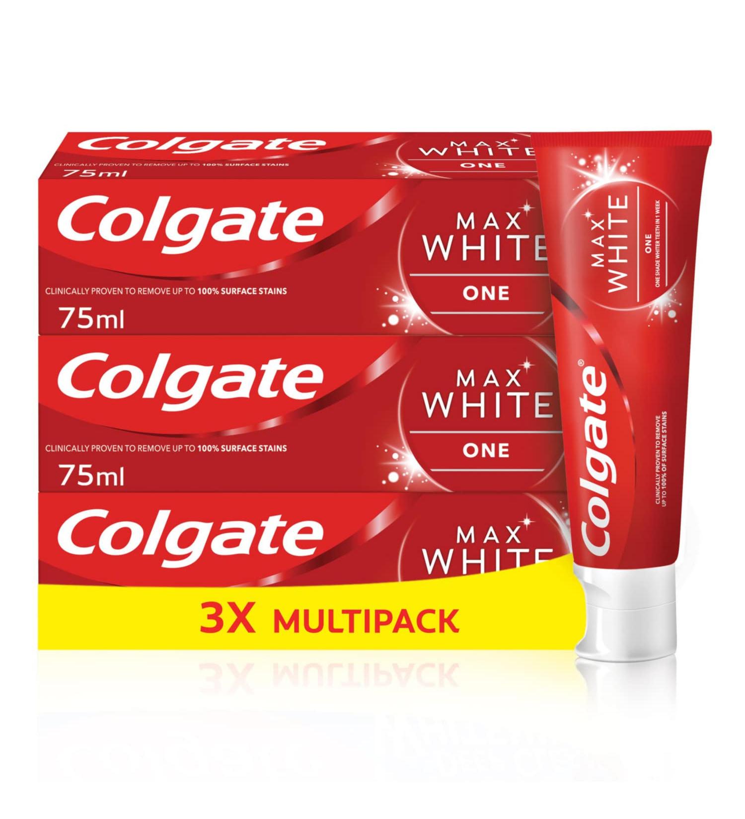 Colgate Toothpaste Set Max White - 3 x 75 ml Pack for Brilliant White Smile - International Shipping Available - Buy Online on GoSupps.com