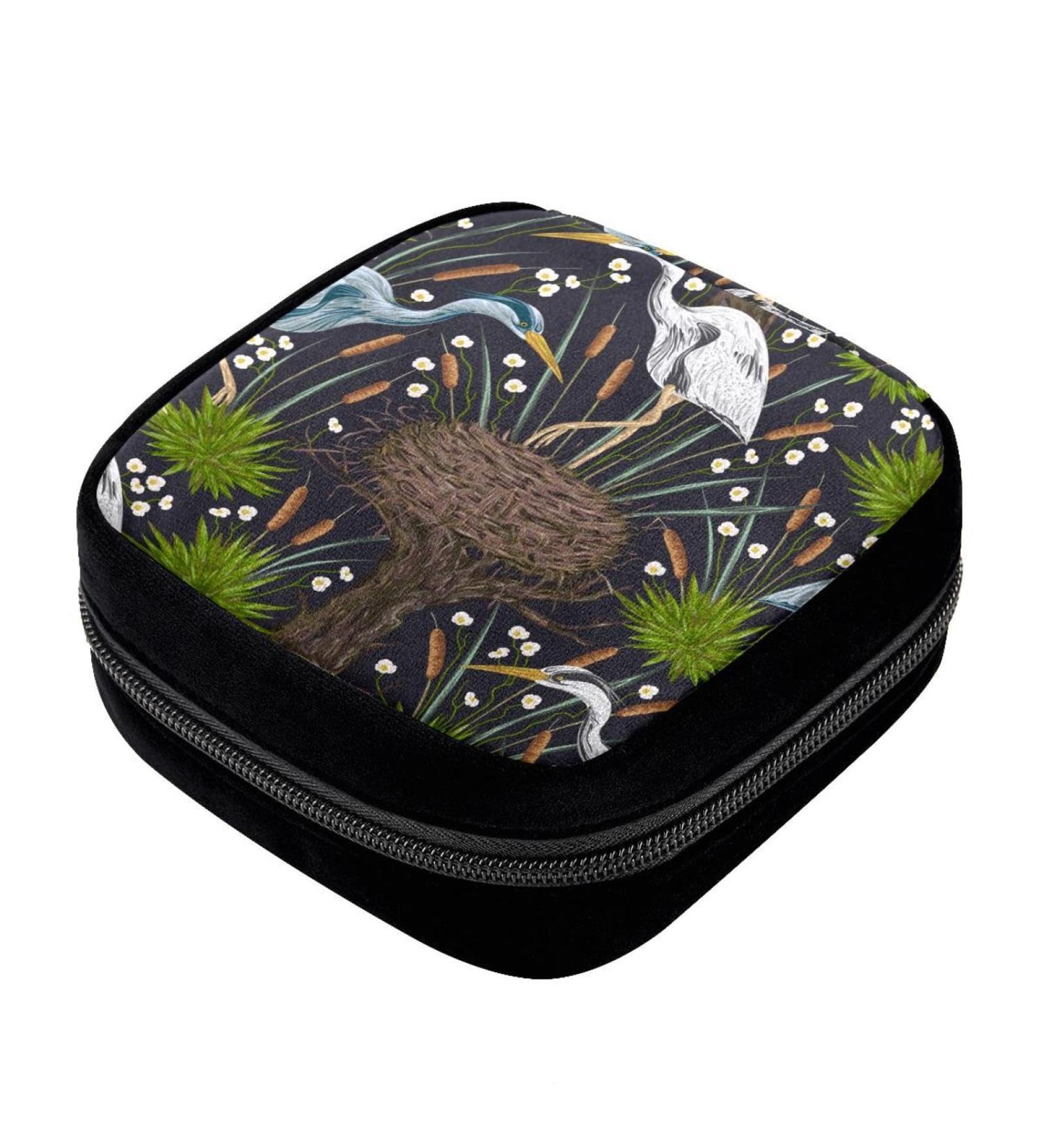 GIAPB Period Bag - Sanitary Napkin Storage & Makeup Pouch (Tree and Bird Color) - #3526 - Buy Online on GoSupps.com