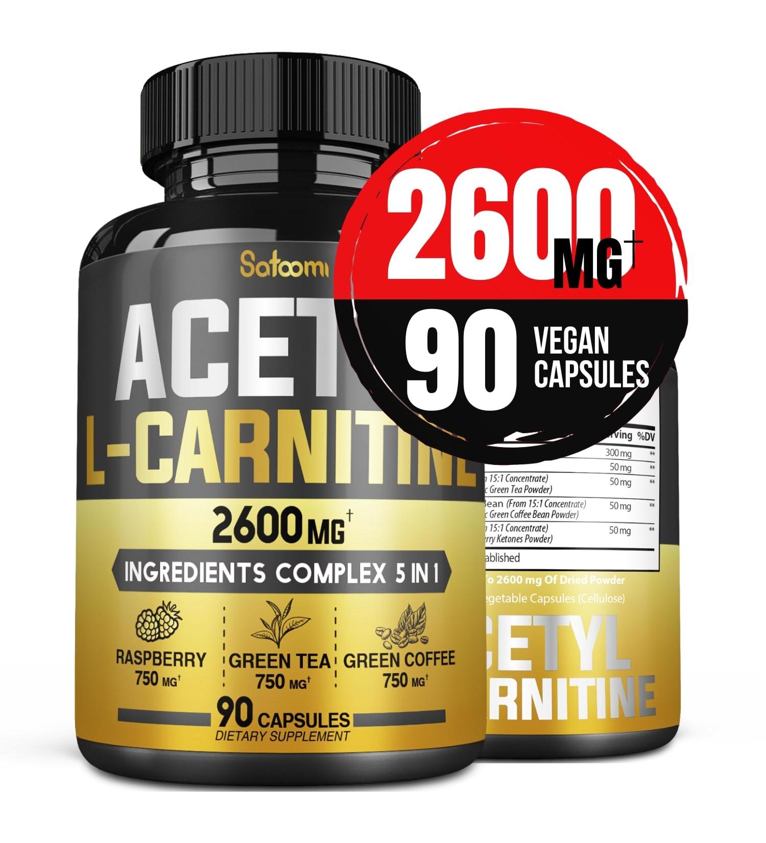Acetyl L-Carnitine Complex Capsules 2600mg - Body, Brain & Immune Support - 90 Count - Buy Online on GoSupps.com