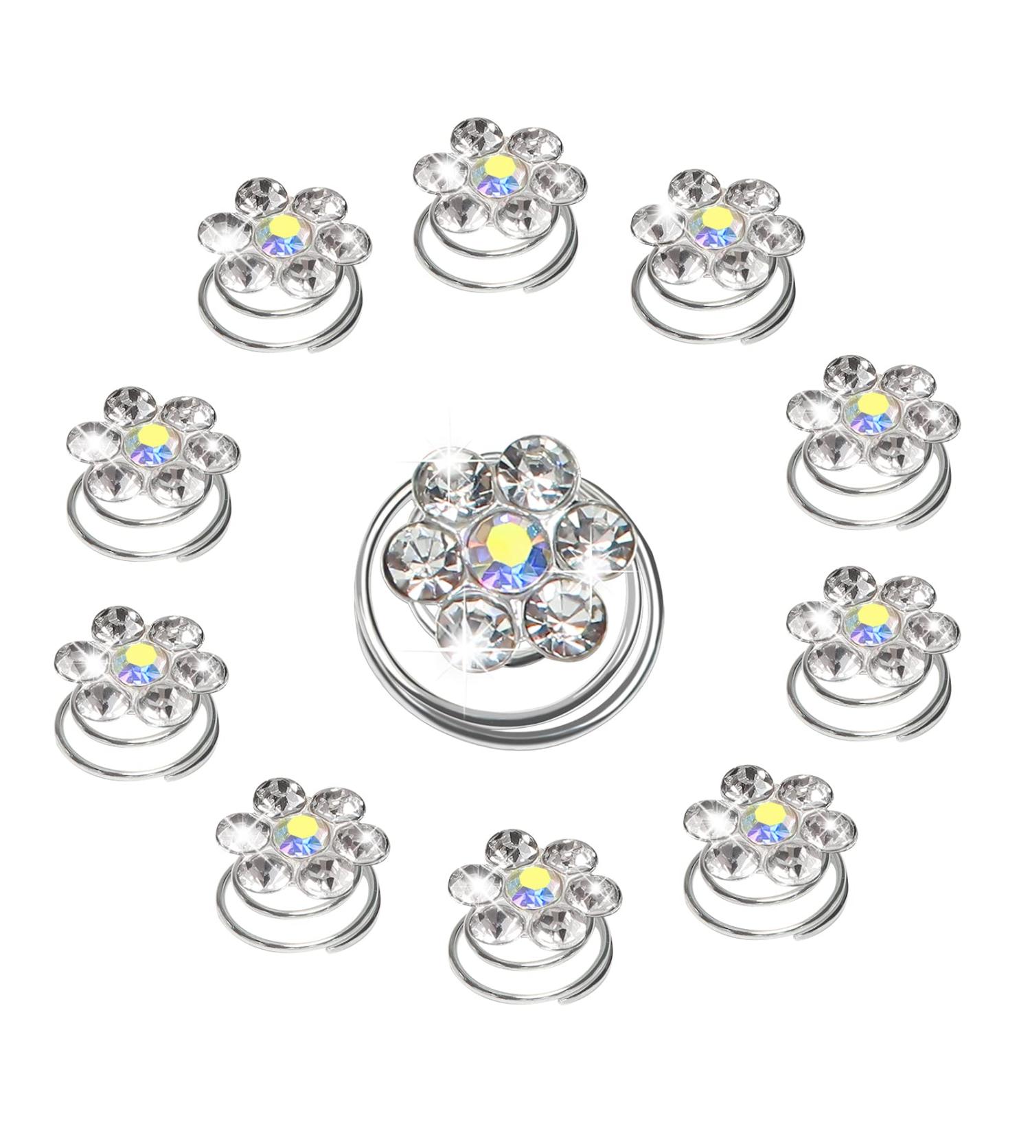 TUUXI 84pcs Rhmeta Title: inestone Crystal Twisters Set - Spiral Hair Pins for Wedding and Prom - Buy Online on GoSupps.com