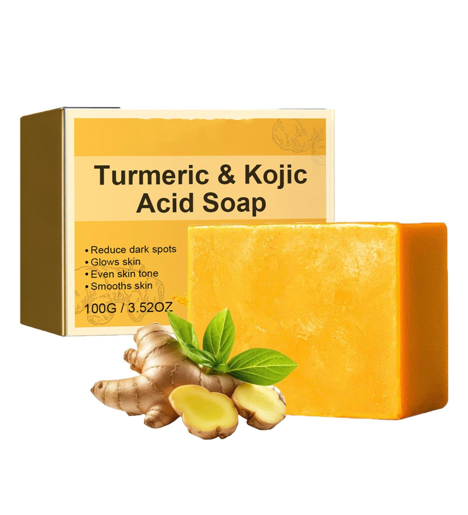 Original Kojic Acid Soap & Turmeric Soap For Face & Body Dark Spot Remover for Face Acne Blackheads Remover - Moisturizing Bath Soap Improve Tone Reduce Dullness Dry - Buy Online on GoSupps.com