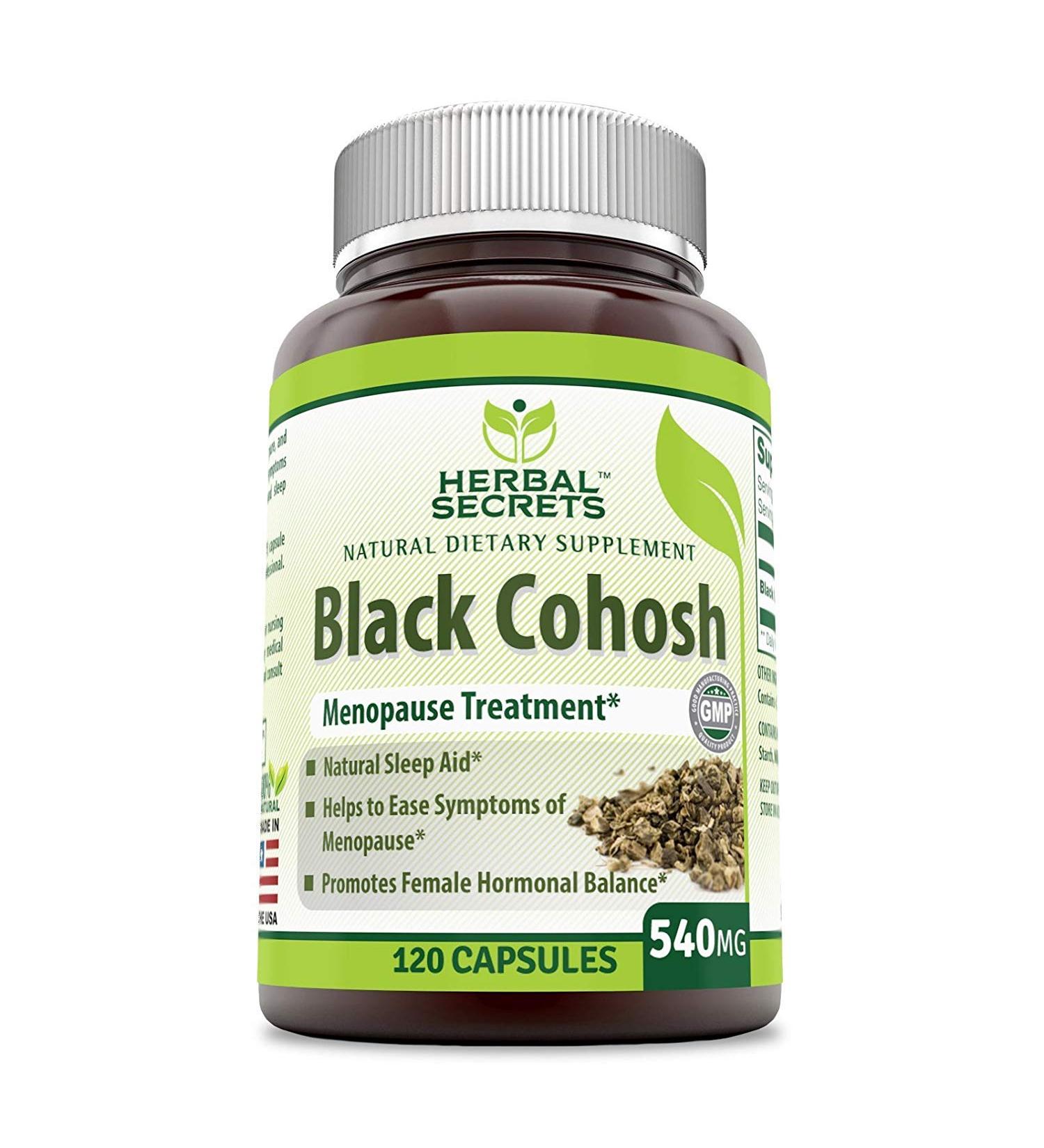Herbal Secrets Black Cohosh 540mg Capsules - Non-GMO Menopause Relief & Hormonal Balance - Buy Online on GoSupps.com