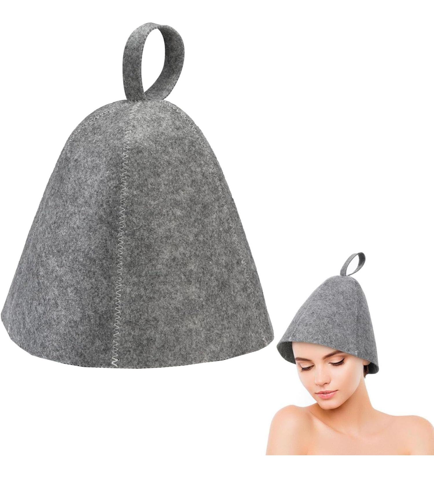 Saunahut - Universal Size Sauna Hats for Men & Women | Gray Sauna Accessories for Wellness & Shower - Buy Online on GoSupps.com