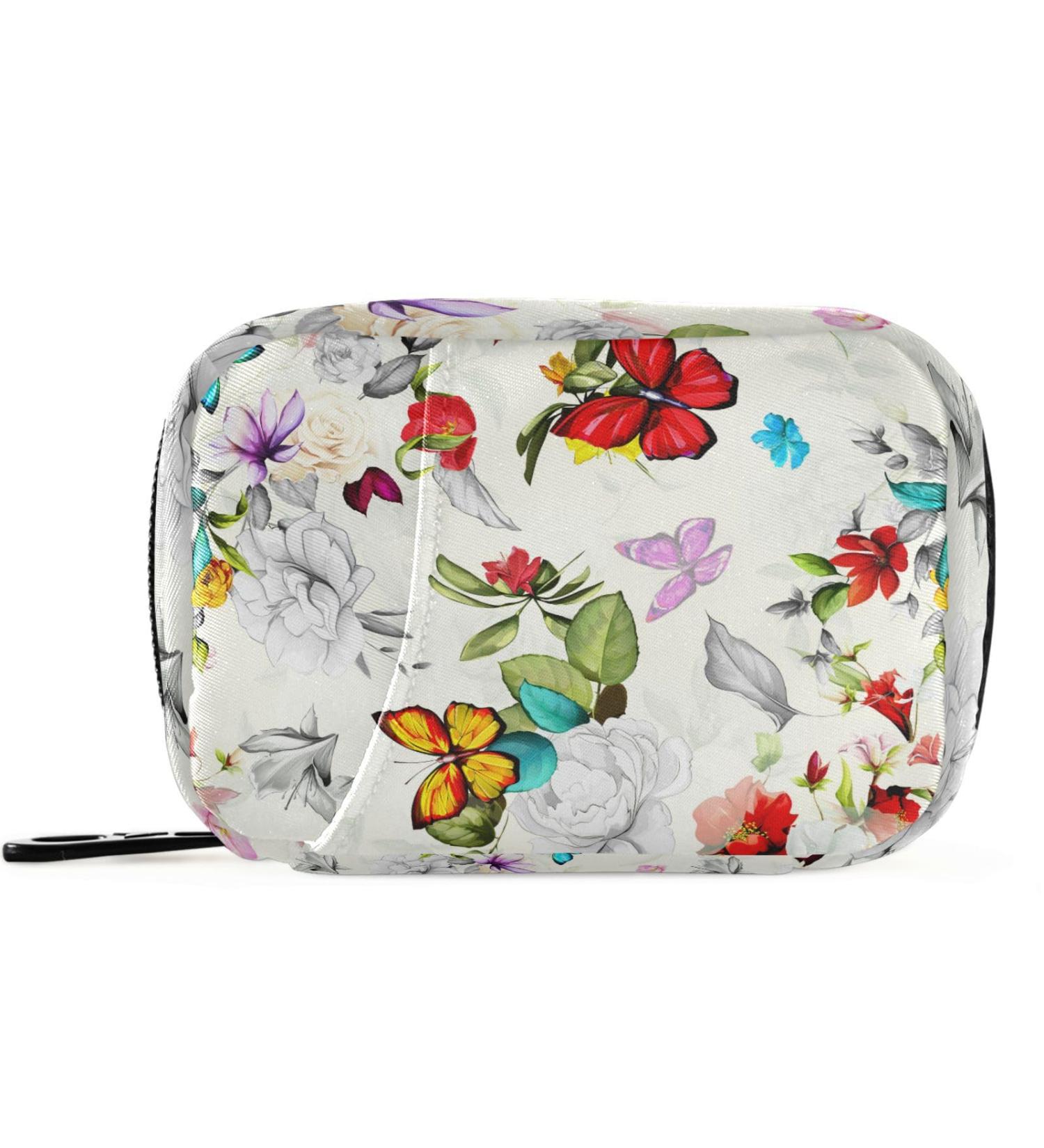 Pfrewn 7 Day Pill Organizer Case - Floral Travel Pill Box with Zipper for Vitamins & Supplements Portable Weekly Medicine Holder - Buy Online on GoSupps.com