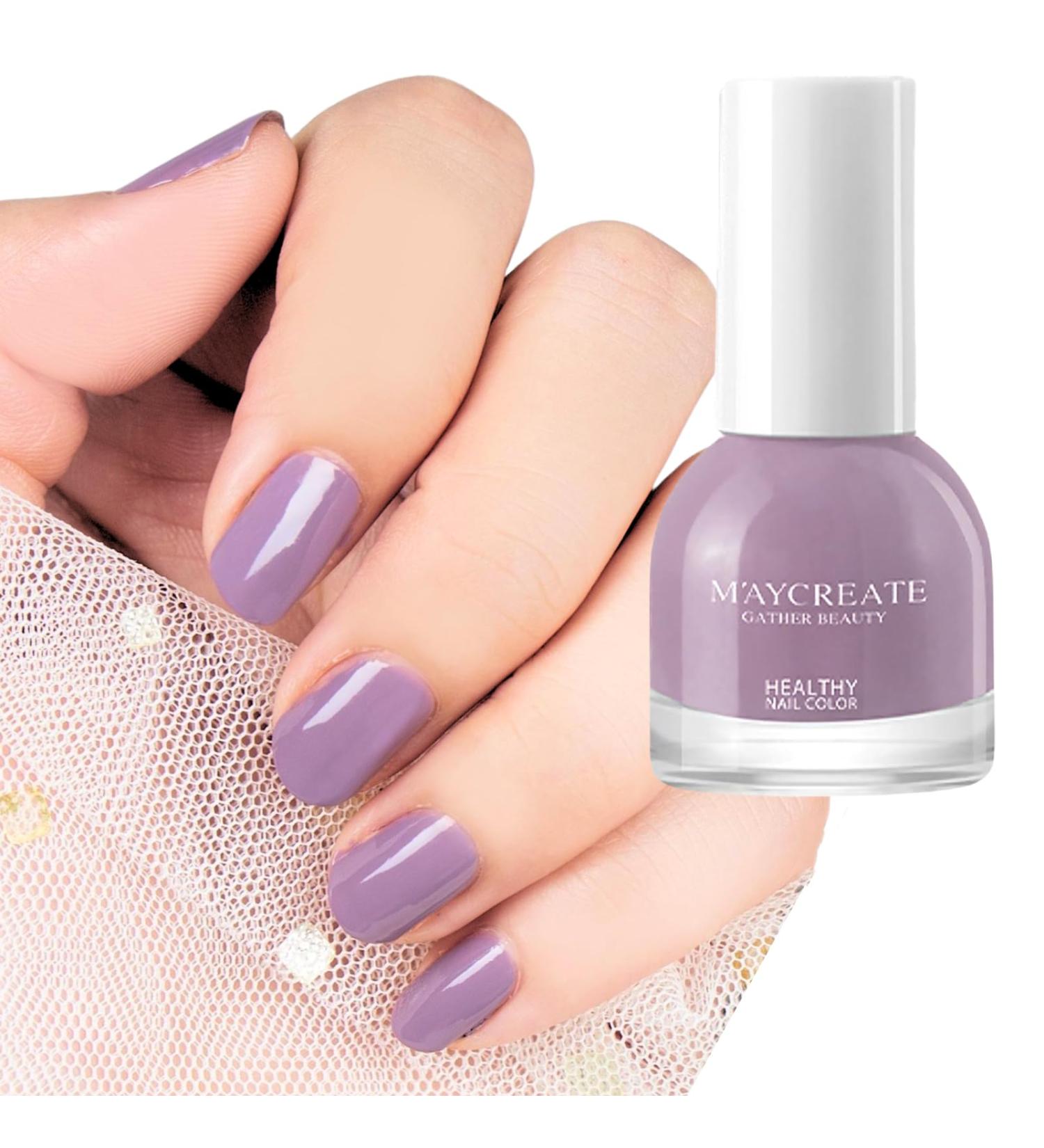TBeautfave Purple Nail Polish Quick Dry Peel Off Nail Varnish Pastel Violet Long Lasting Nail Polish Water Based Natural Nail Polish for DIY Nail Art No Need Cure J49 - Buy Online on GoSupps.com