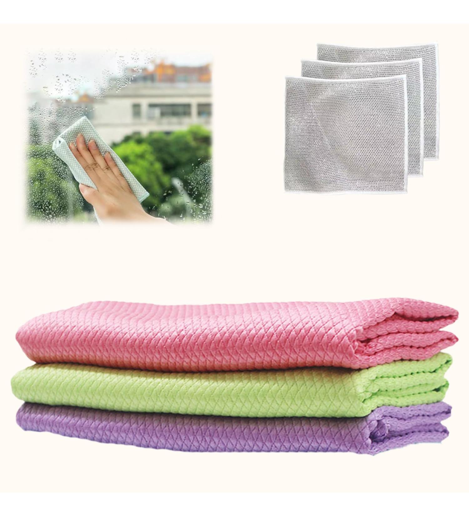 liucocotos Probablei Streak-Free Miracle Cleaning Cloths - Reusable Probable Cleaning Cloth Fish-Scale Streak Free Glass Cleaning Cloth for Windows Kitchen Cleaning (3PCS 15.7 * 15.7in) 3pcs 15.7*15.7in - Buy Online on GoSupps.com