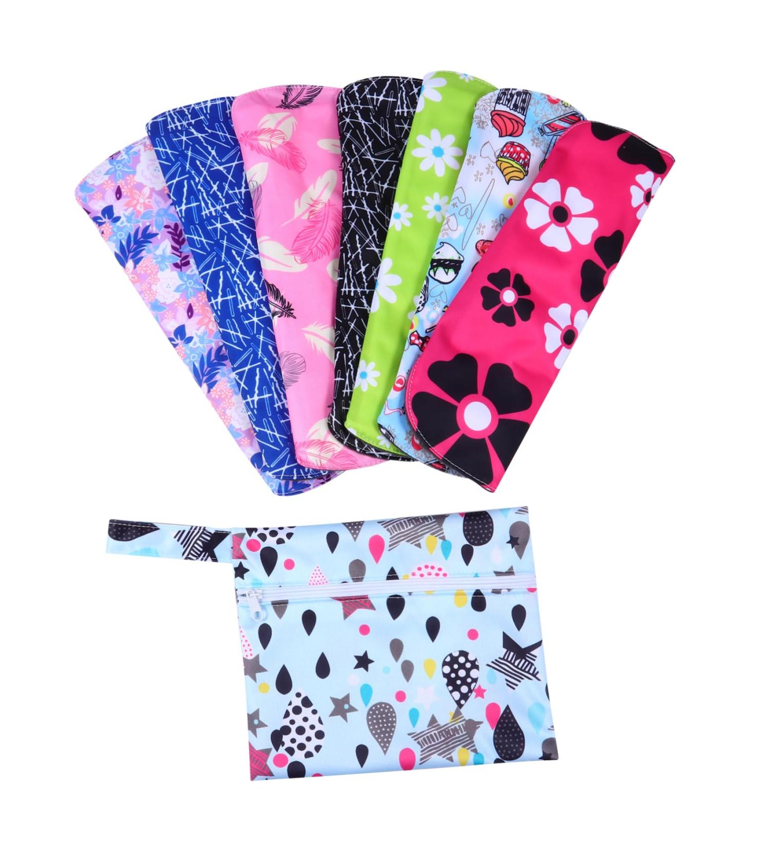Washable Reusable Menstrual Pads Set - Bamboo & Carbon Fiber - 2 Sets of Aunt Towel Napkins - Cherish Pads for Women & Nursing Mothers - Eco-Friendly Period Pads - Buy Online on GoSupps.com