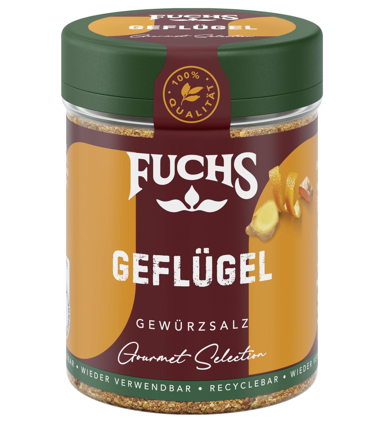Fuchs Gourmet Selection Classic Poultry Spice Salt - Vegan Seasoning for Light Dishes | Refillable 70g - Buy Online on GoSupps.com